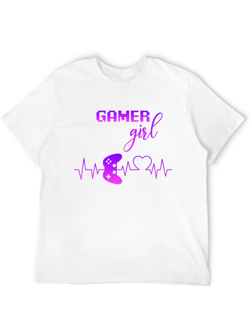 Gamer Girl Black T-Shirt - Gaming Heartbeat Tee