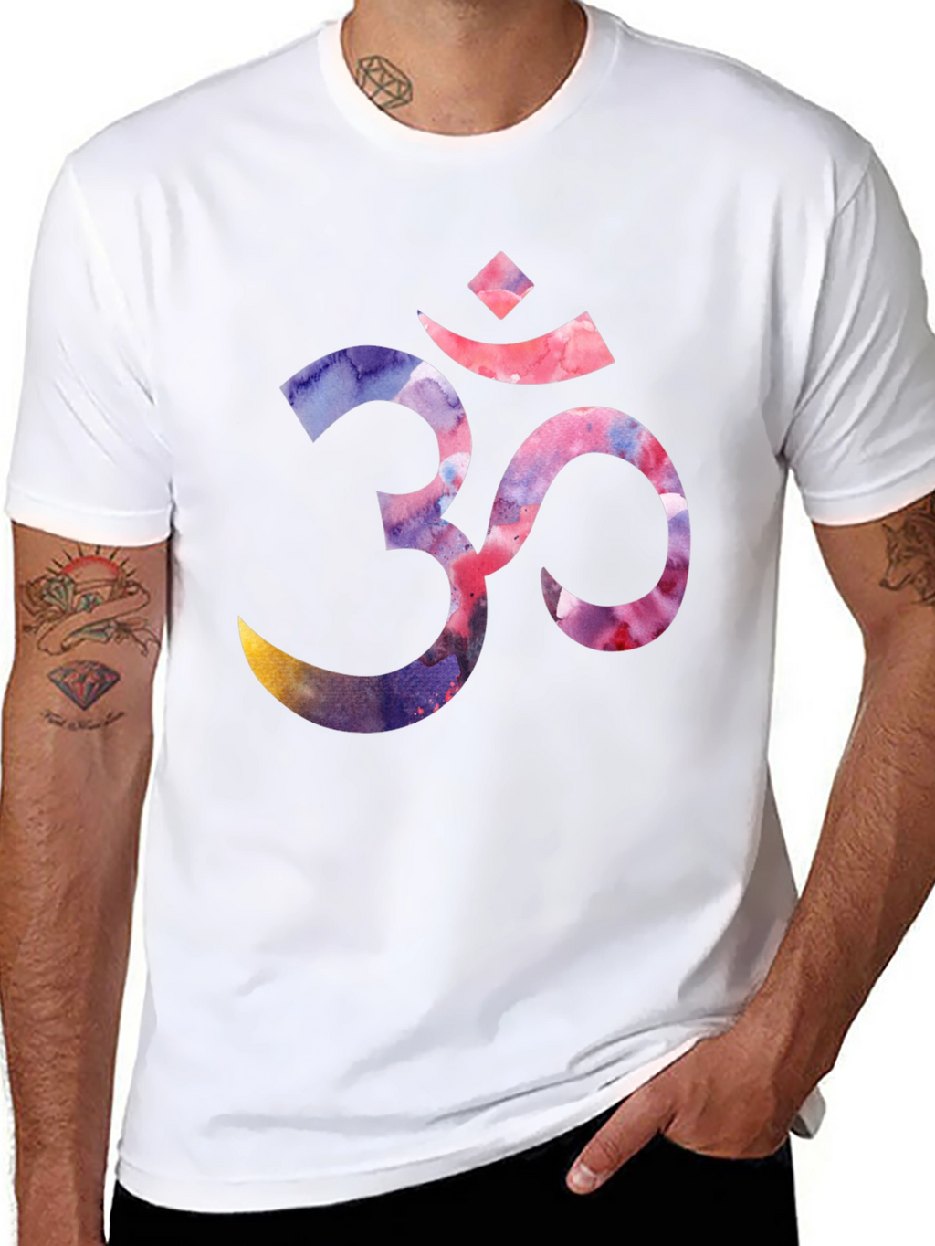 Om Symbol Graphic T-Shirt - Black Crew Neck Tee