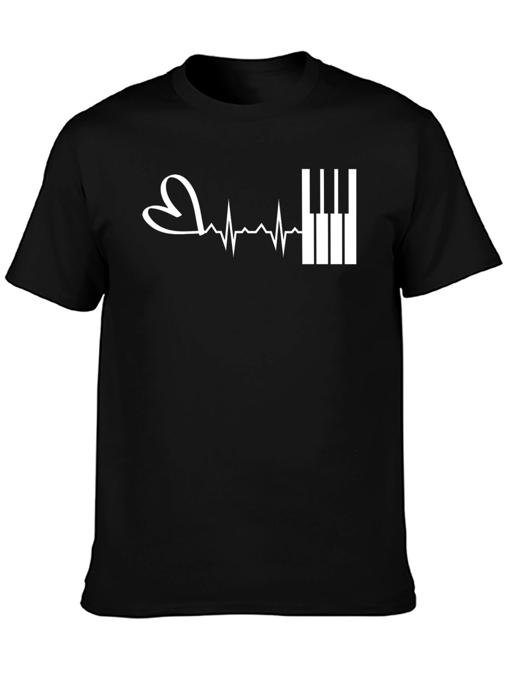 Piano Heartbeat T-Shirt - Music Lover Tee