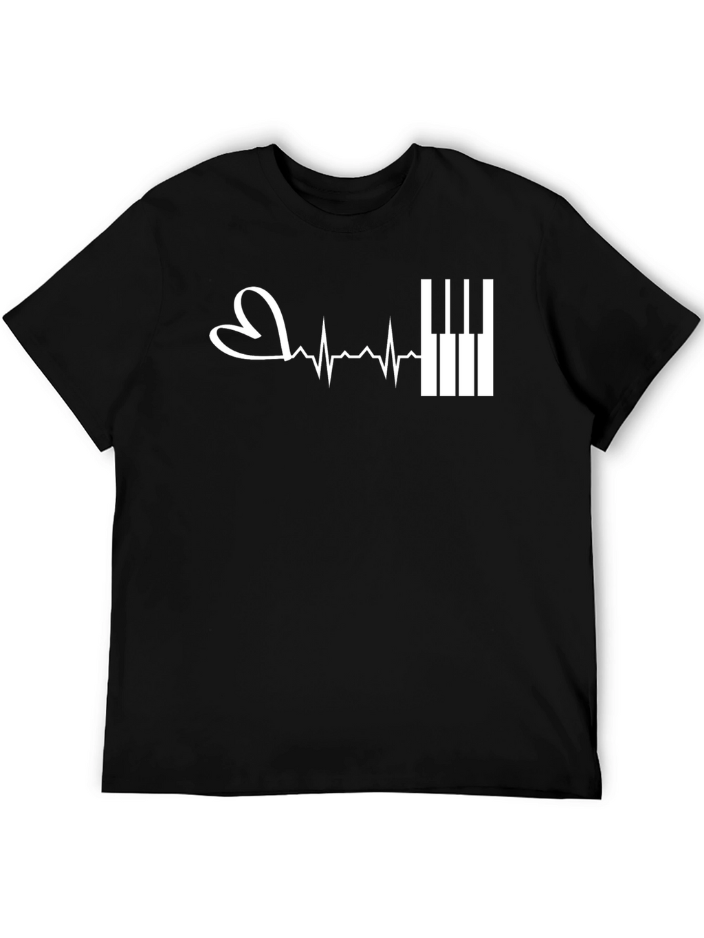 Piano Heartbeat T-Shirt - Music Lover Tee