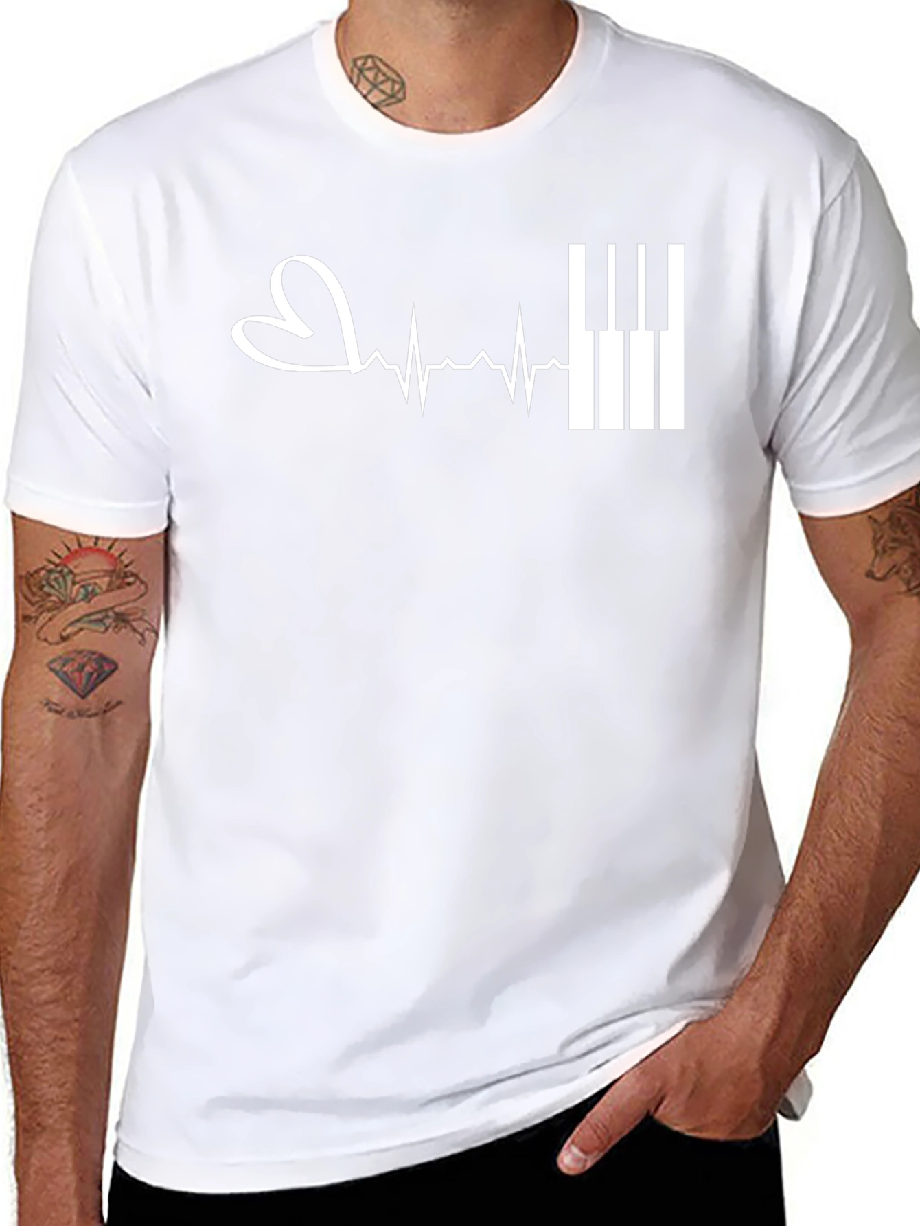 Piano Heartbeat T-Shirt - Music Lover Tee