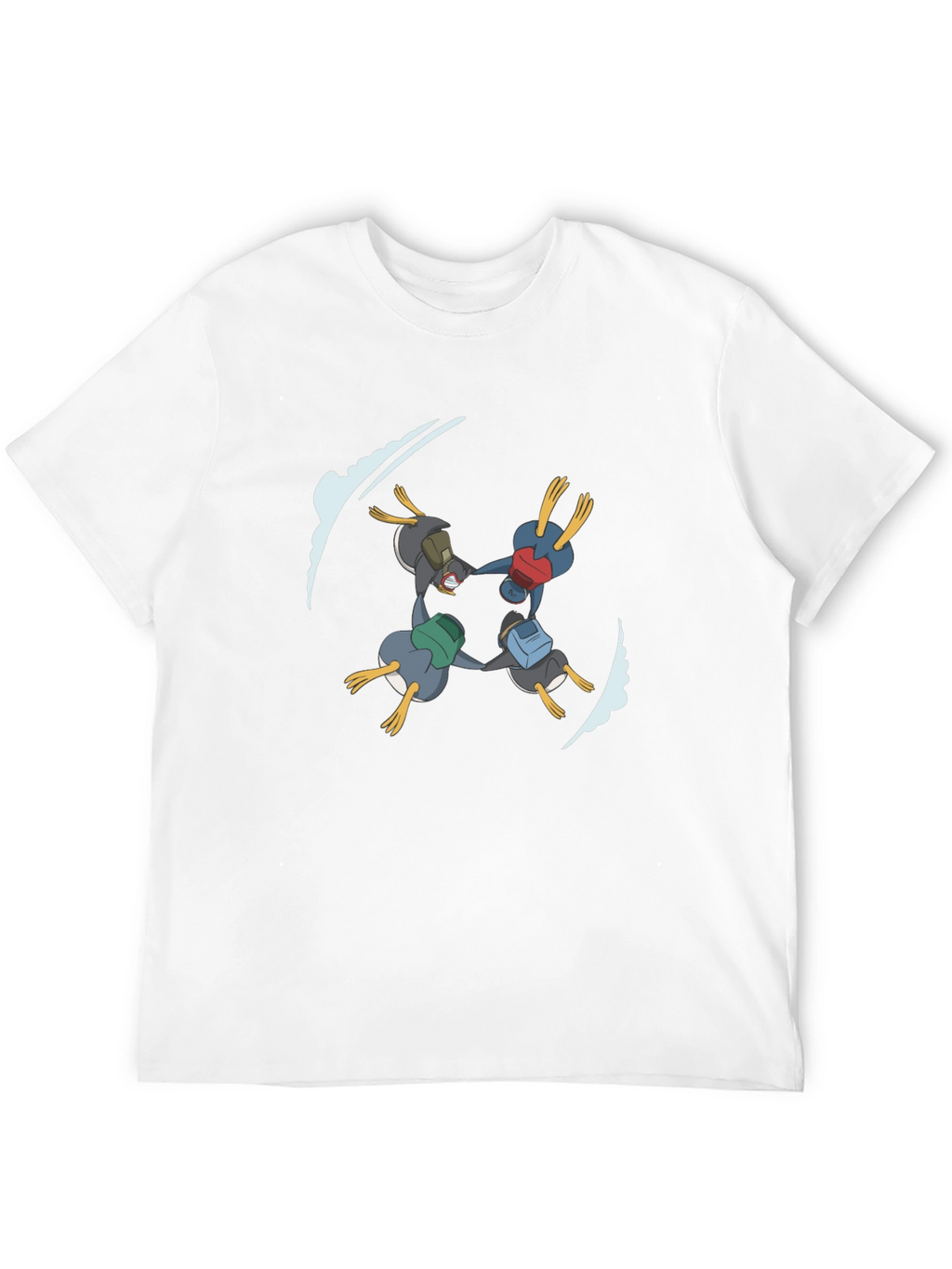 Penguin Skydive T-Shirt - Black Cotton Tee