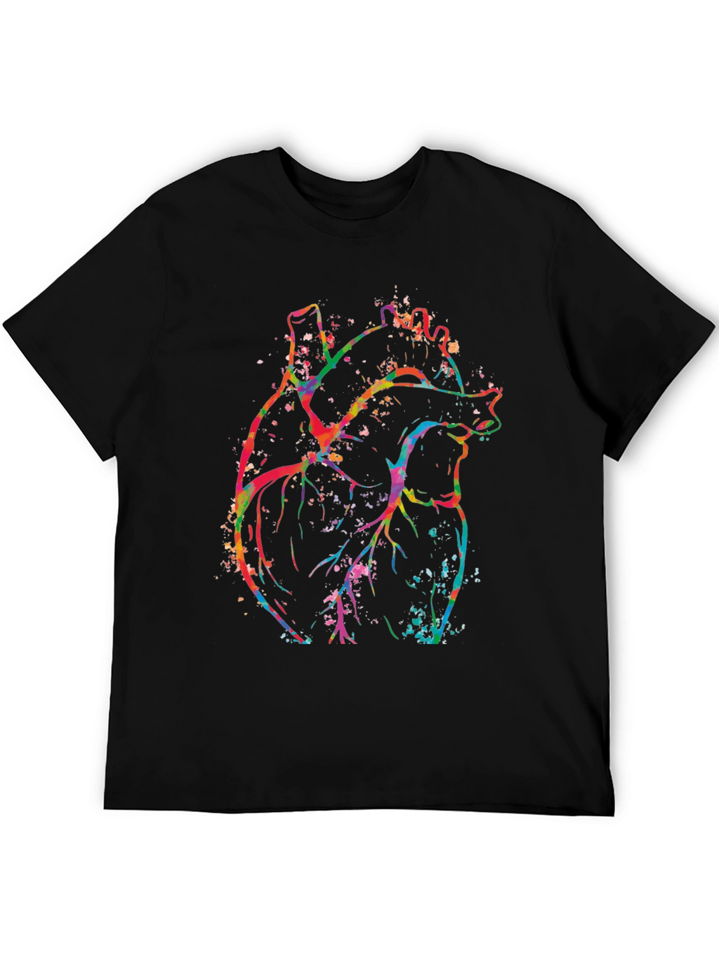 Vibrant Heart Graphic Black T-Shirt