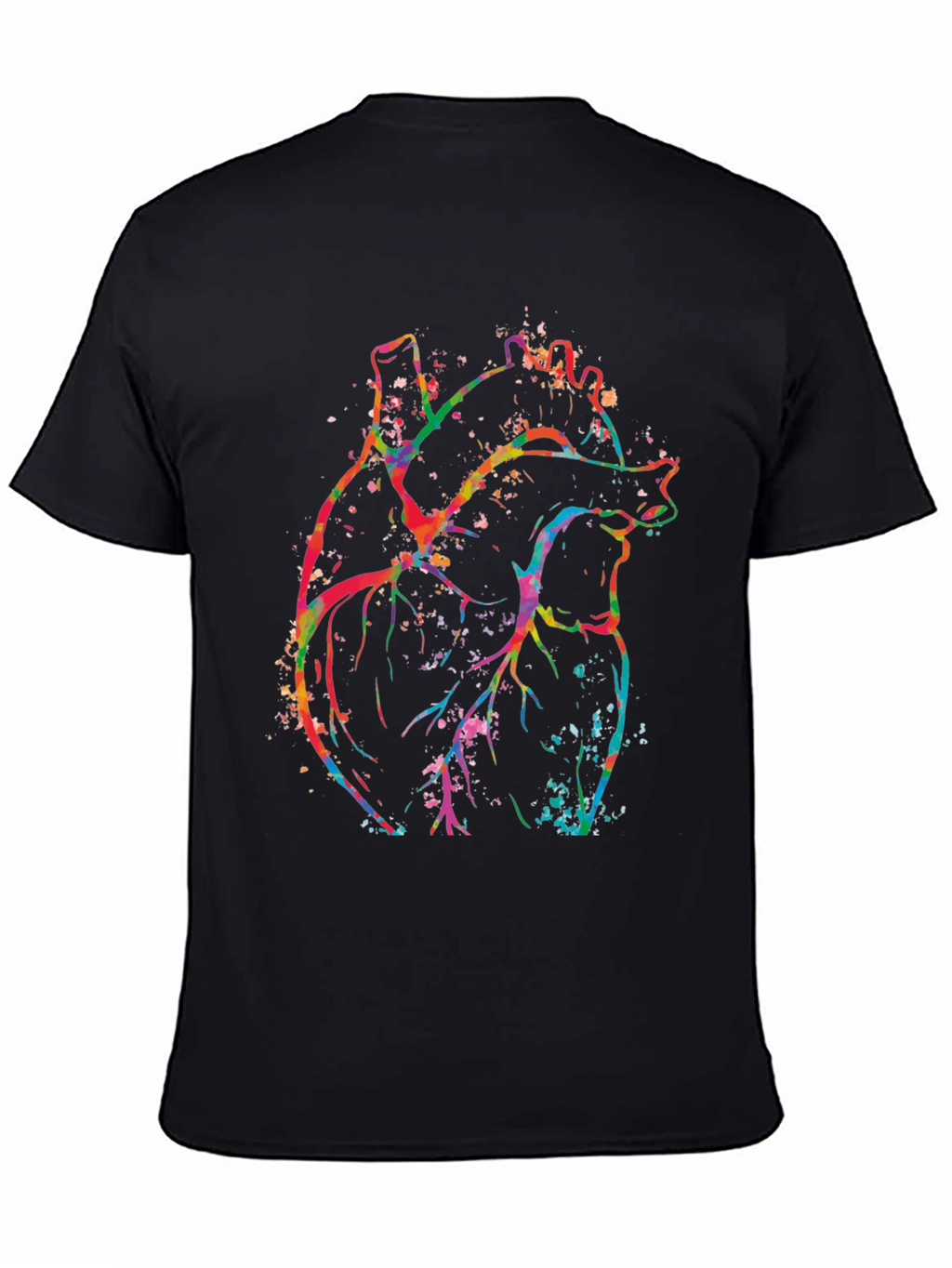 Vibrant Heart Graphic Black T-Shirt