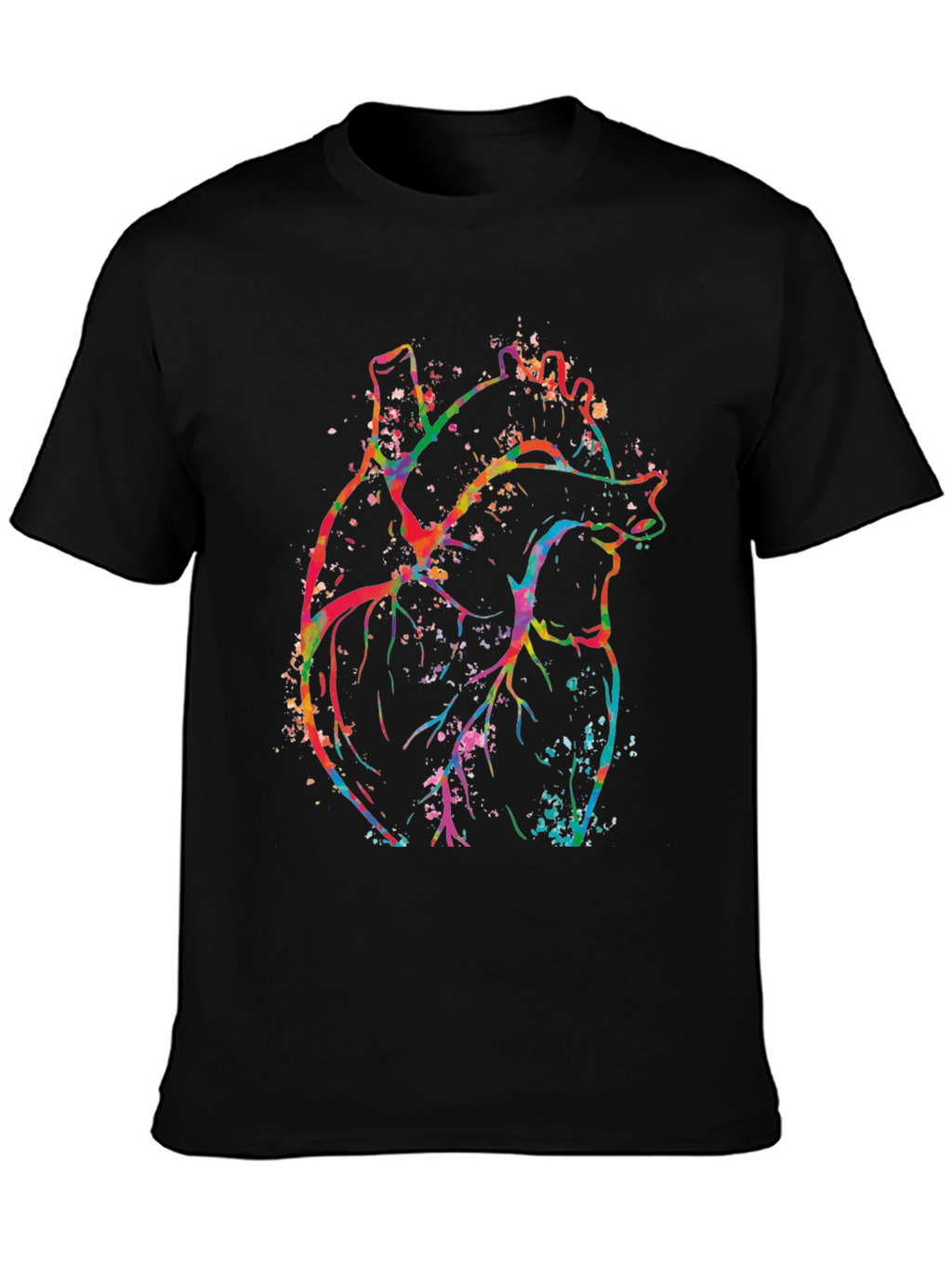 Vibrant Heart Graphic Black T-Shirt