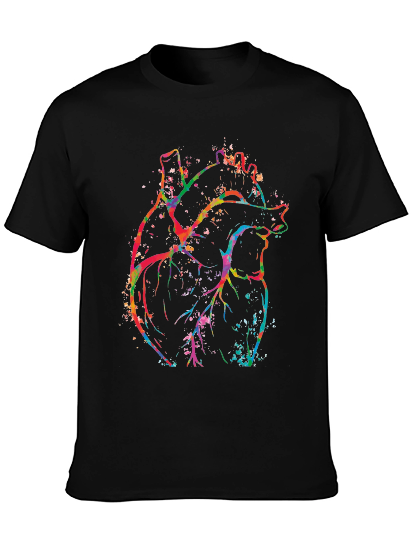 Vibrant Heart Graphic Black T-Shirt