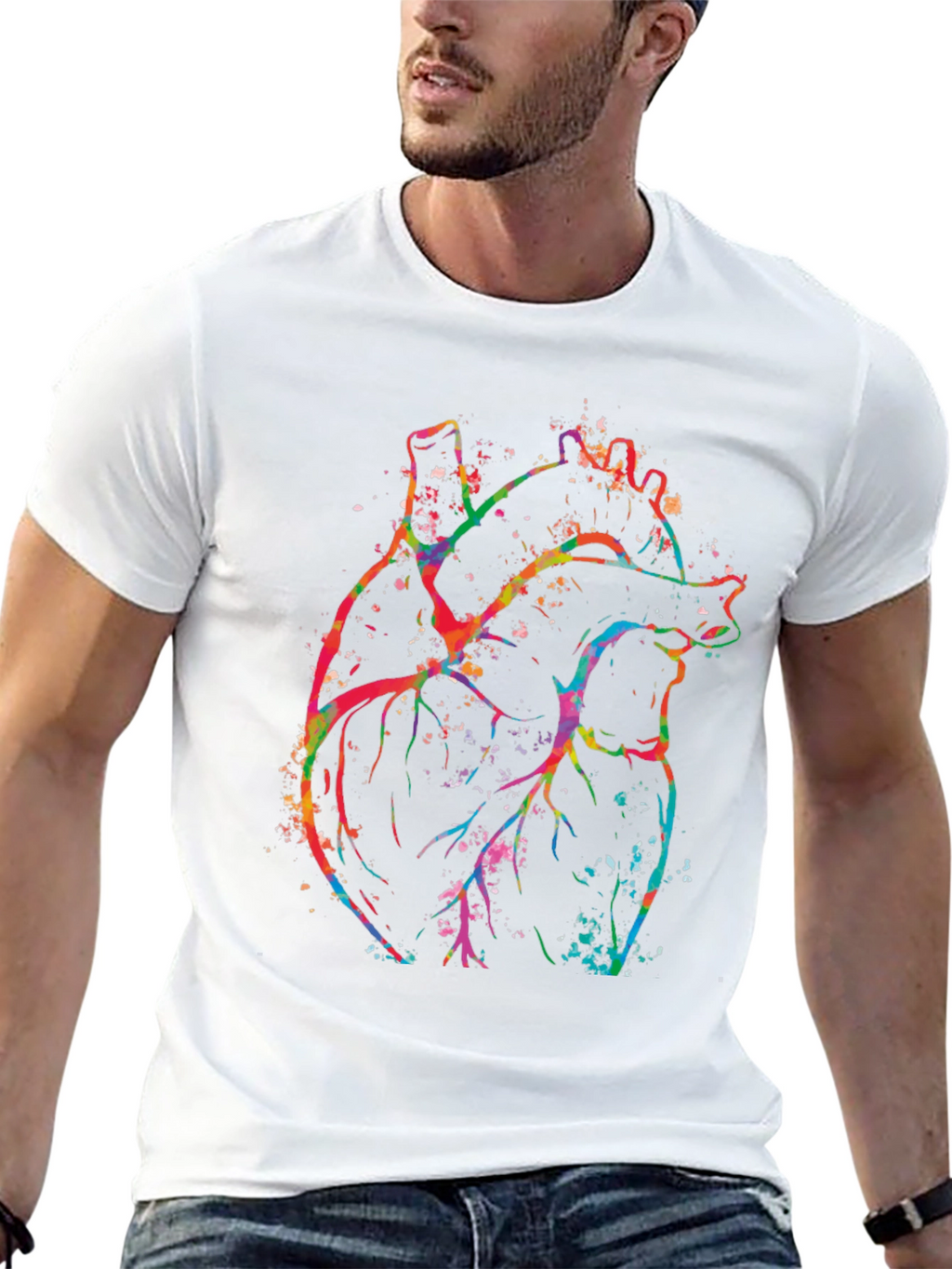 Vibrant Heart Graphic Black T-Shirt
