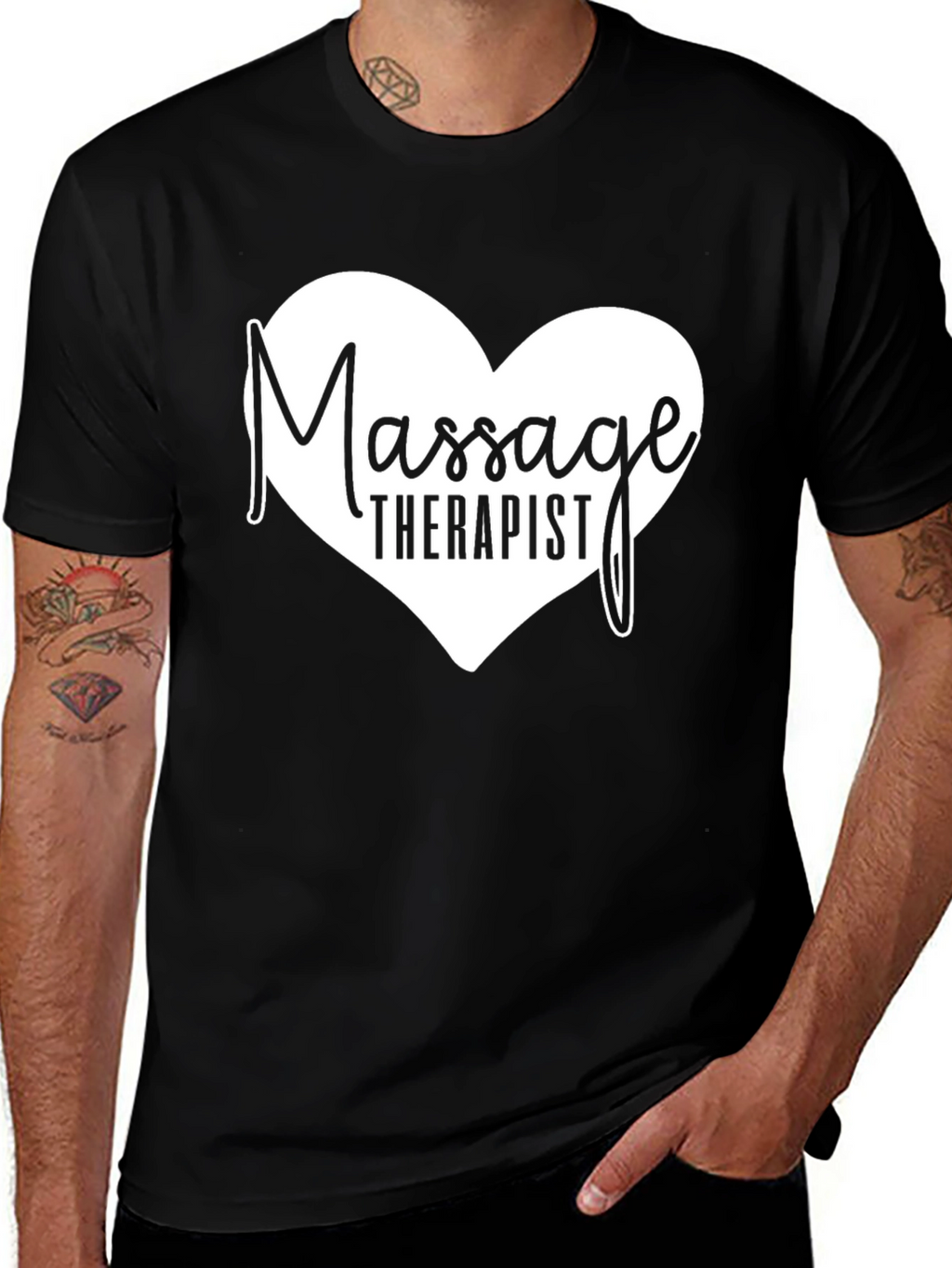 Massage Therapist Heart Graphic T-Shirt