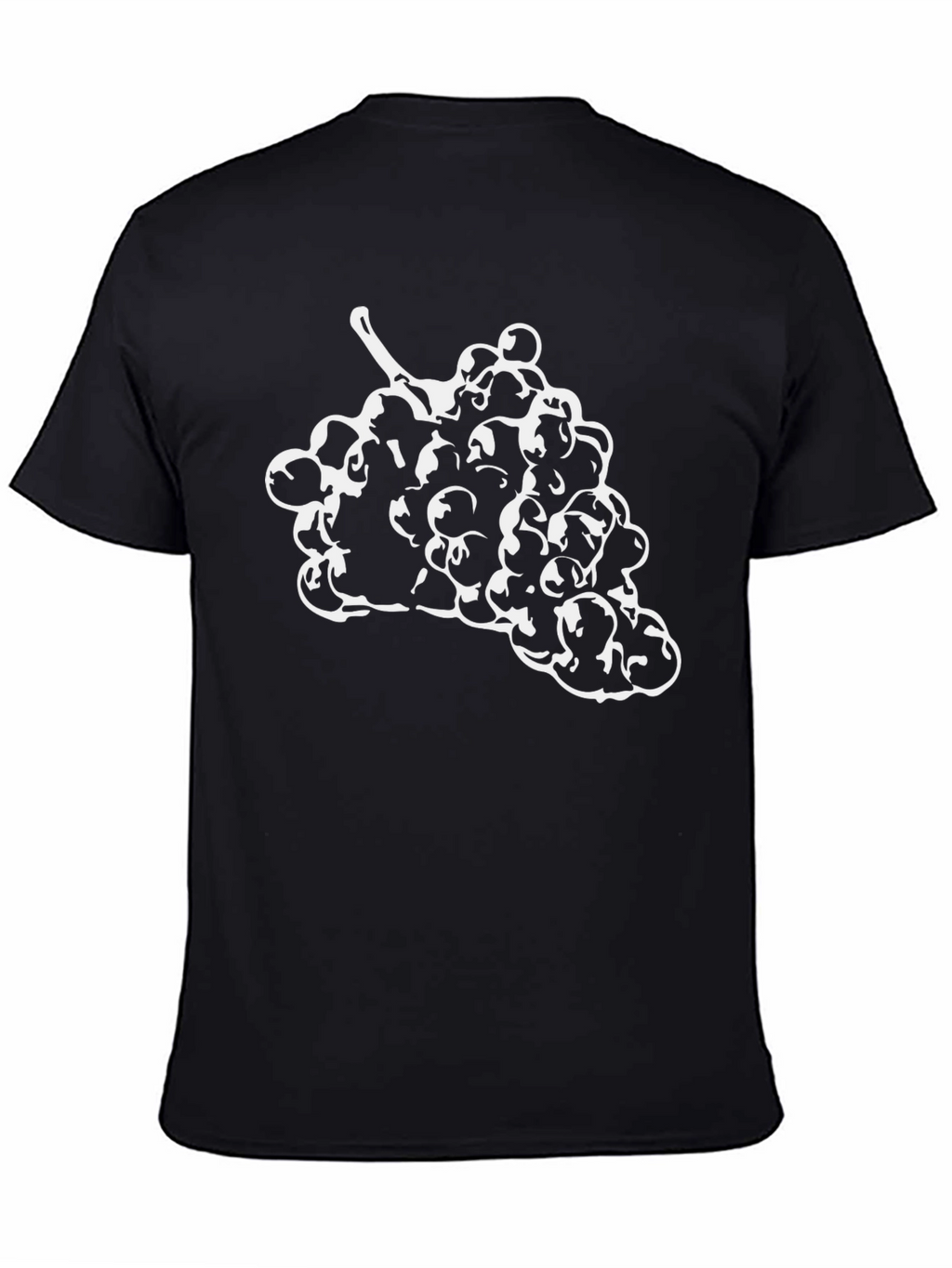 Black T-Shirt with White Grape Design