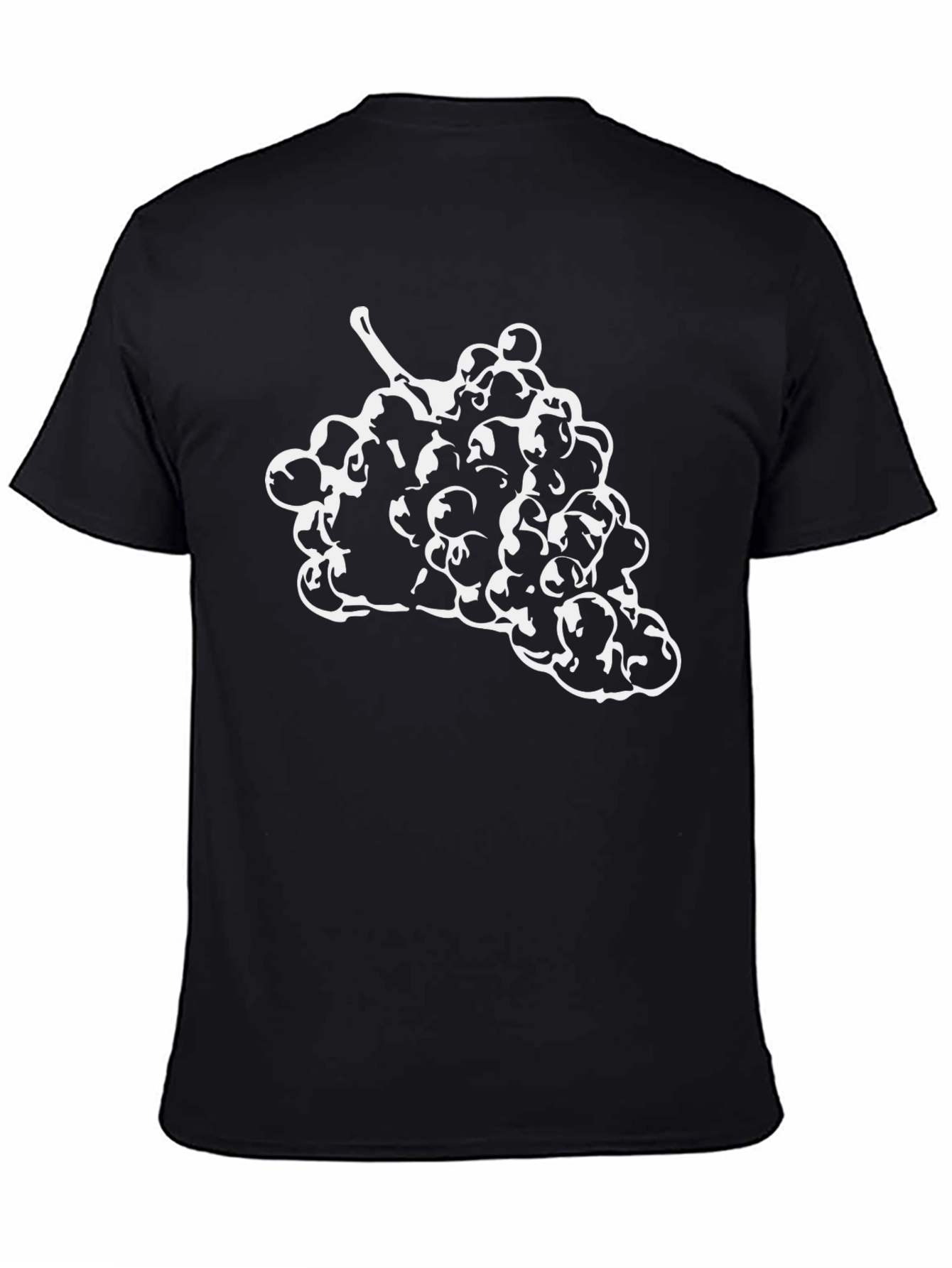 Black T-Shirt with White Grape Design