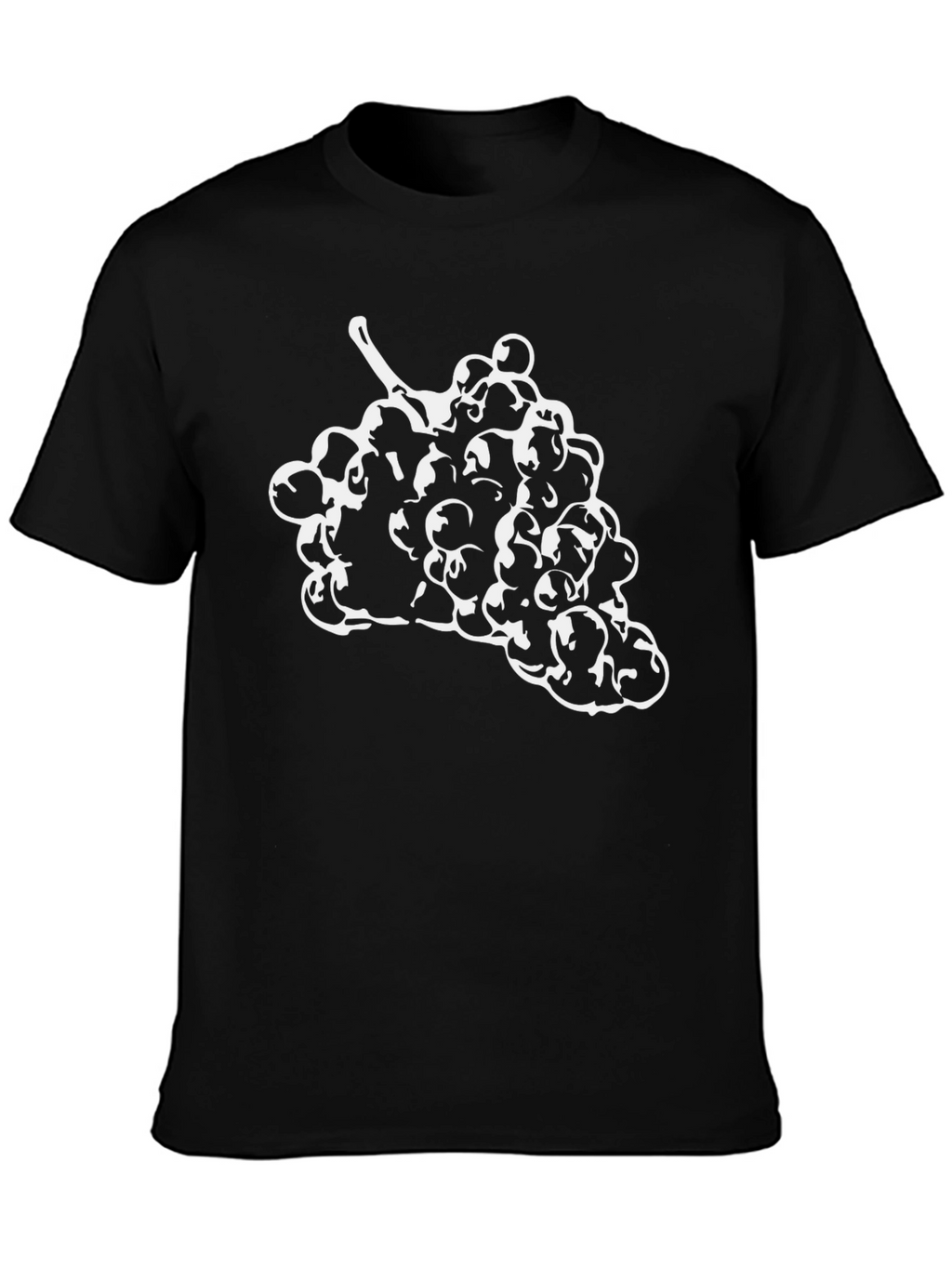 Black T-Shirt with White Grape Design