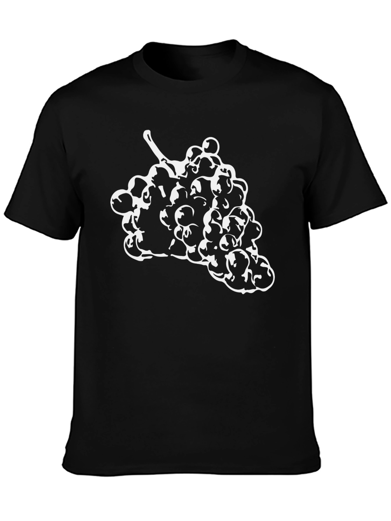 Black T-Shirt with White Grape Design
