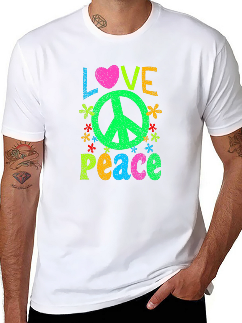 Love and Peace Graphic T-Shirt
