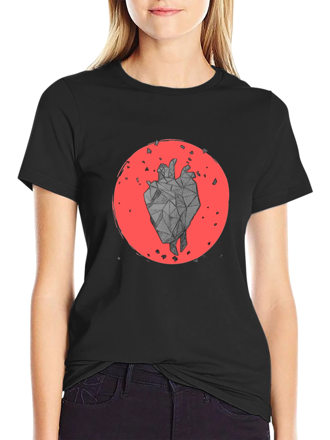 Geometric Heart Graphic T-Shirt