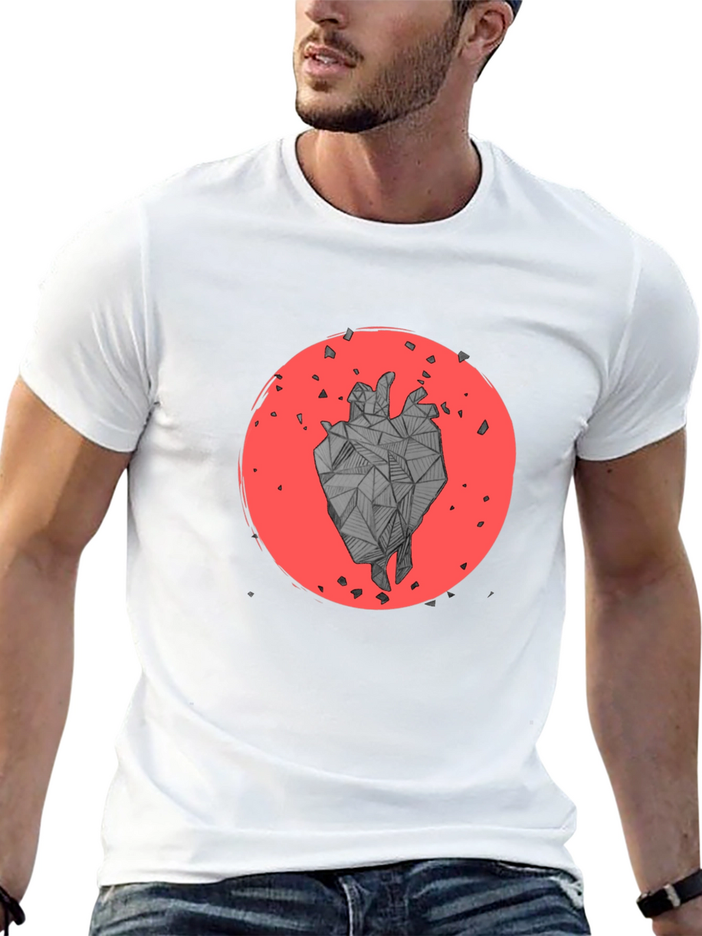 Geometric Heart Graphic T-Shirt