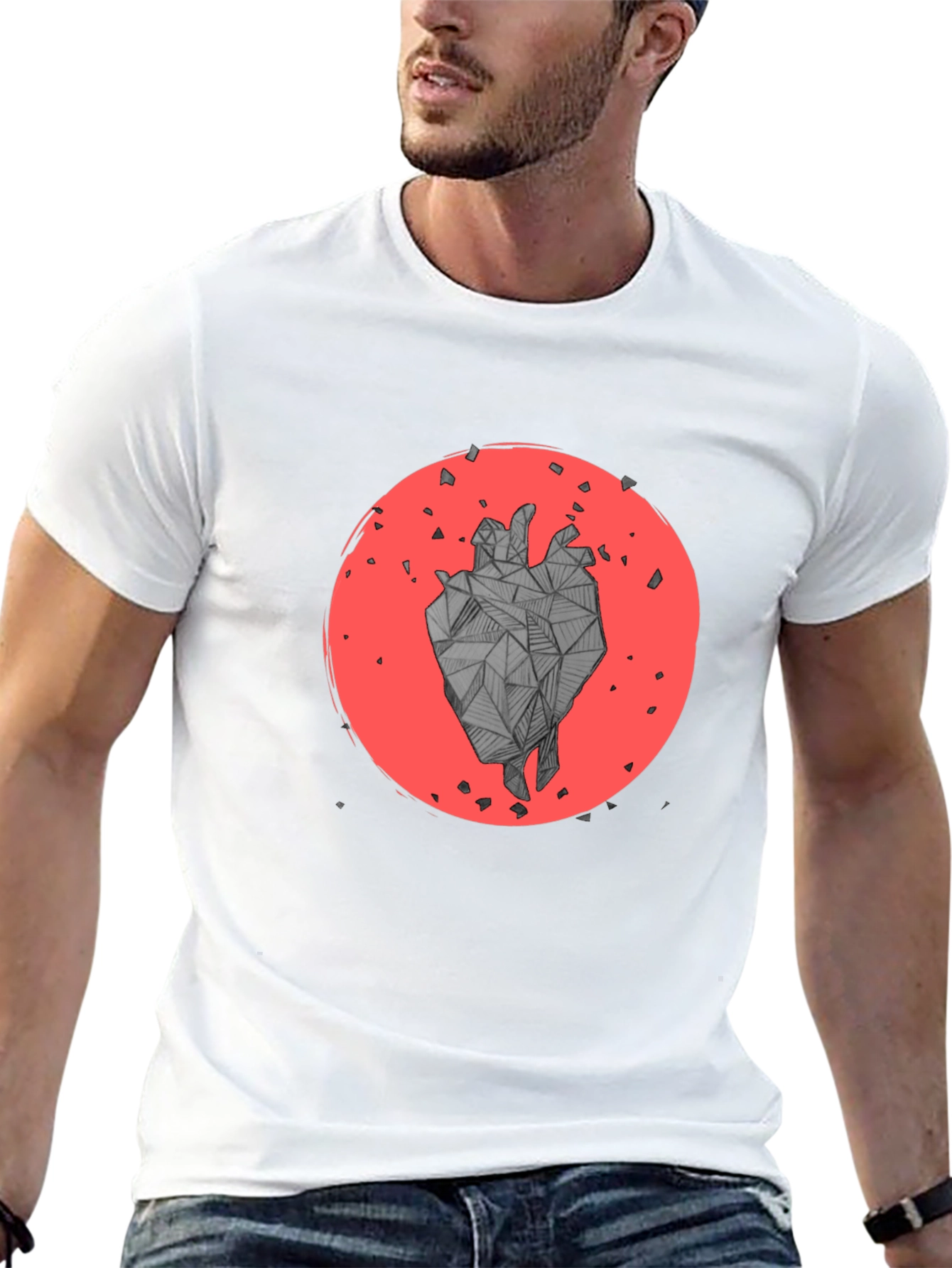 Geometric Heart Graphic T-Shirt