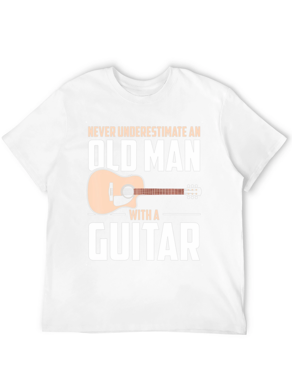Never Underestimate Old Man Guitar Black T-Shirt