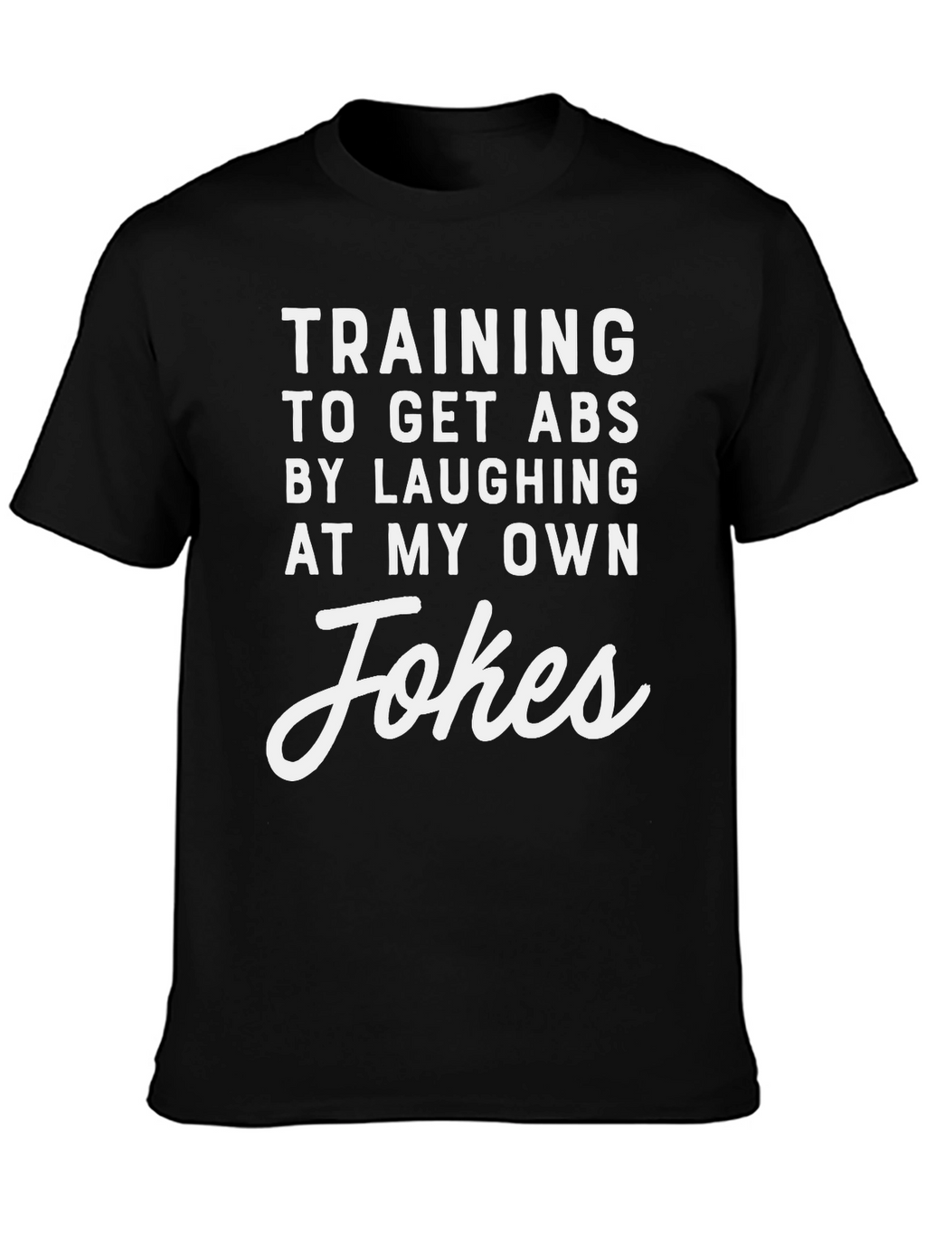 Funny Training for Abs Black T-Shirt