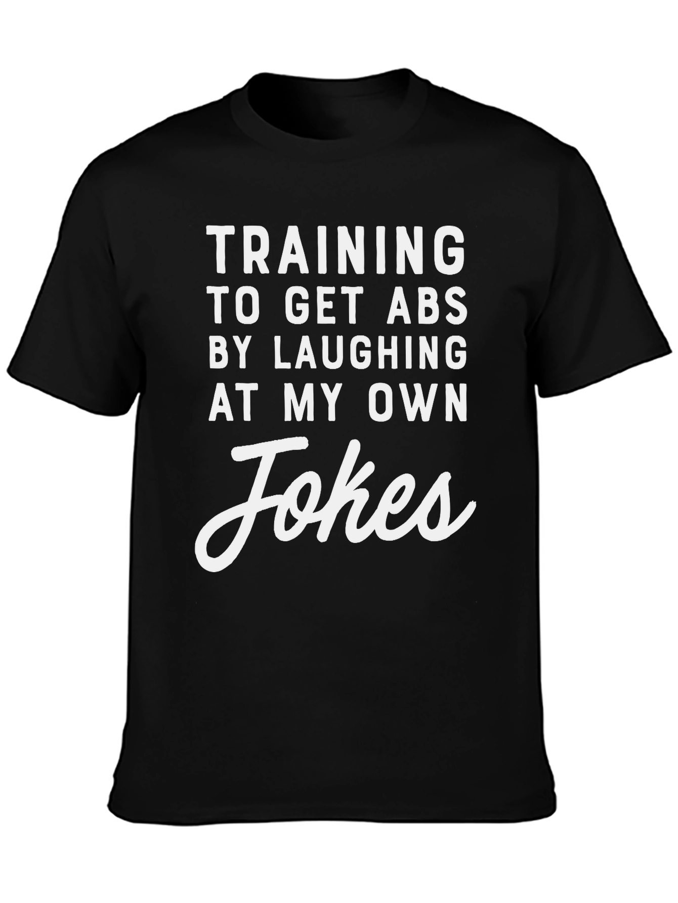 Funny Training for Abs Black T-Shirt