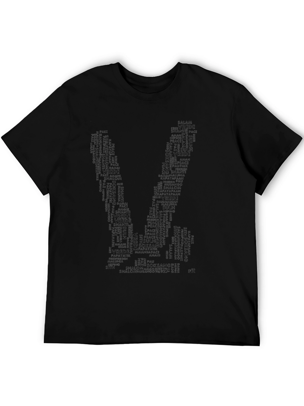 Peace Word Art T-Shirt - Black Graphic Tee