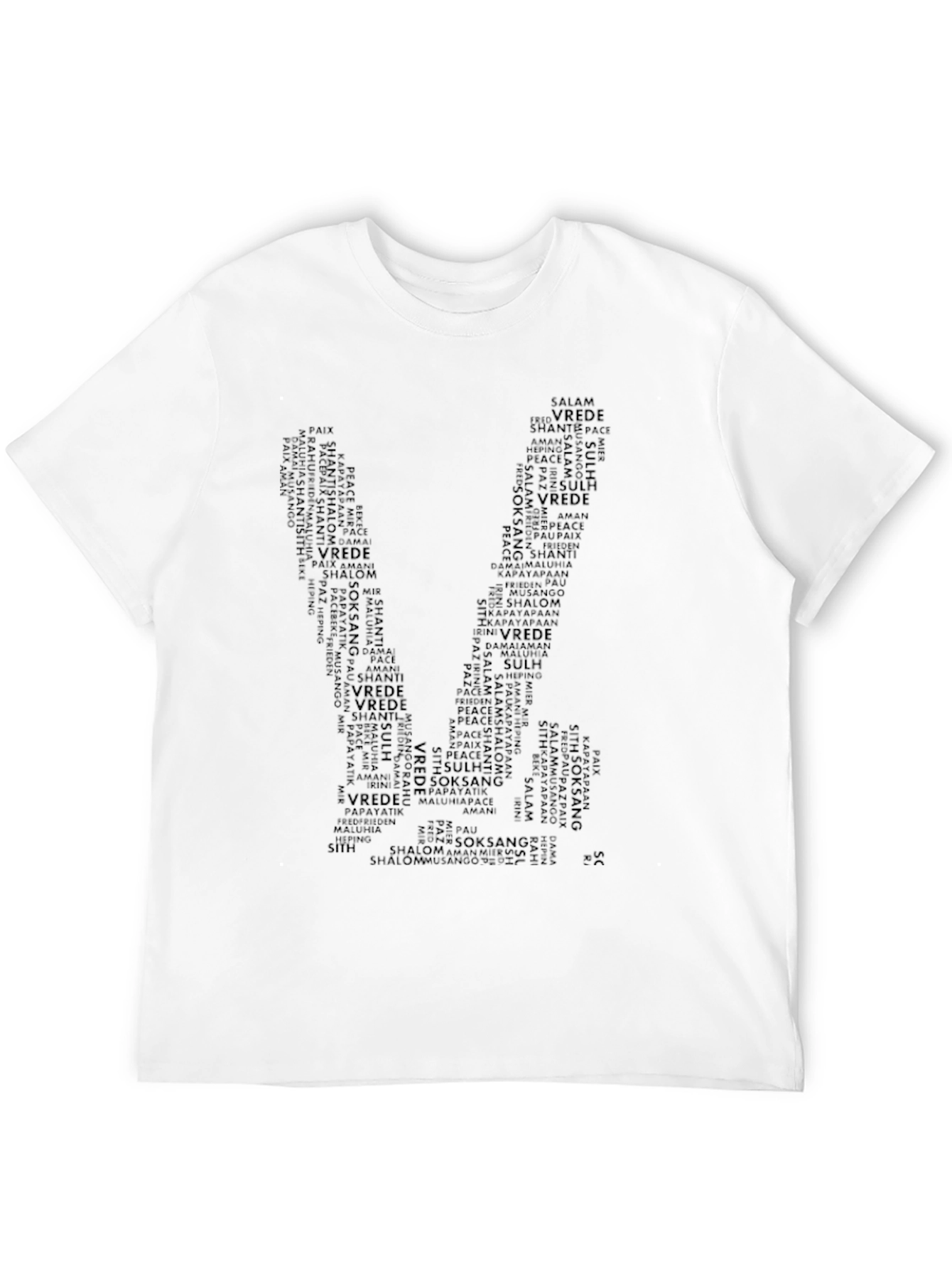 Peace Word Art T-Shirt - Black Graphic Tee