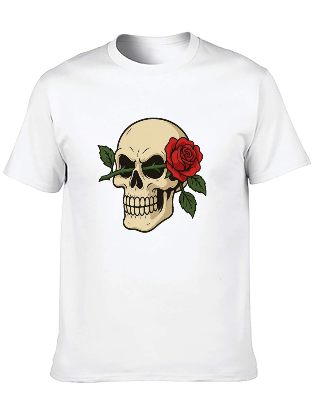 Skull & Rose Graphic Tee - Edgy Style