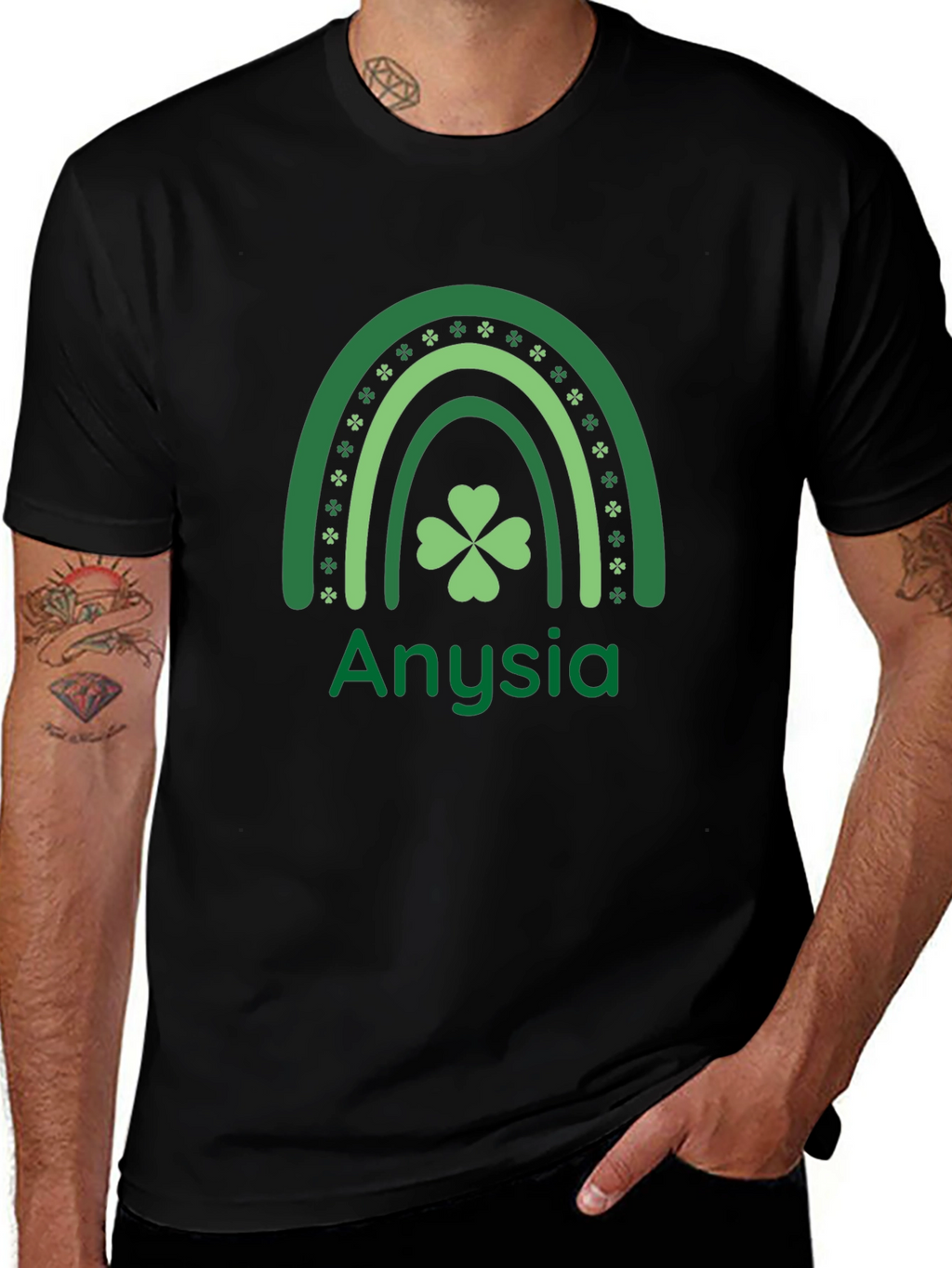 Anysia St. Patricks Day Shamrock Rainbow T-Shirt