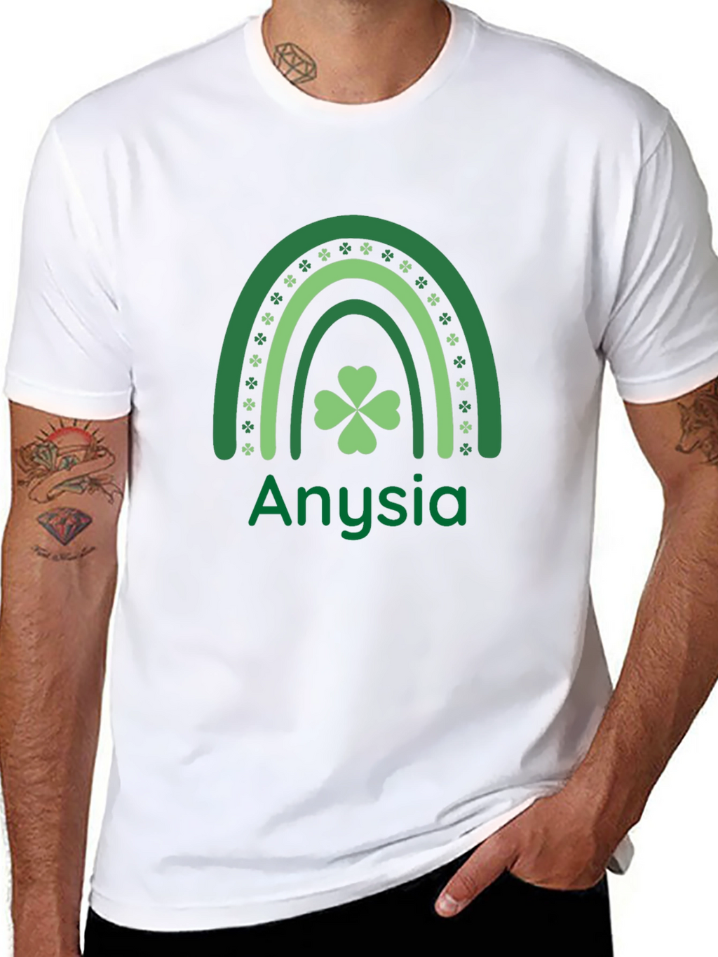 Anysia St. Patricks Day Shamrock Rainbow T-Shirt