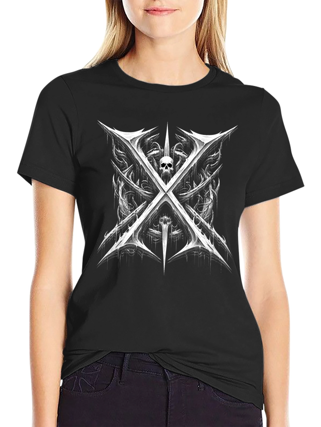 Skull & Blades Graphic Tee - Black