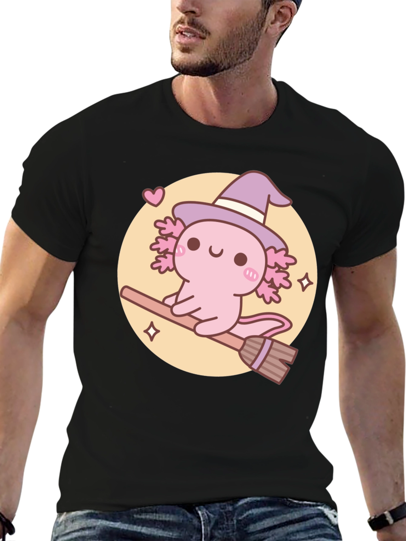 Axolotl Witch T-Shirt - Cute Halloween Tee