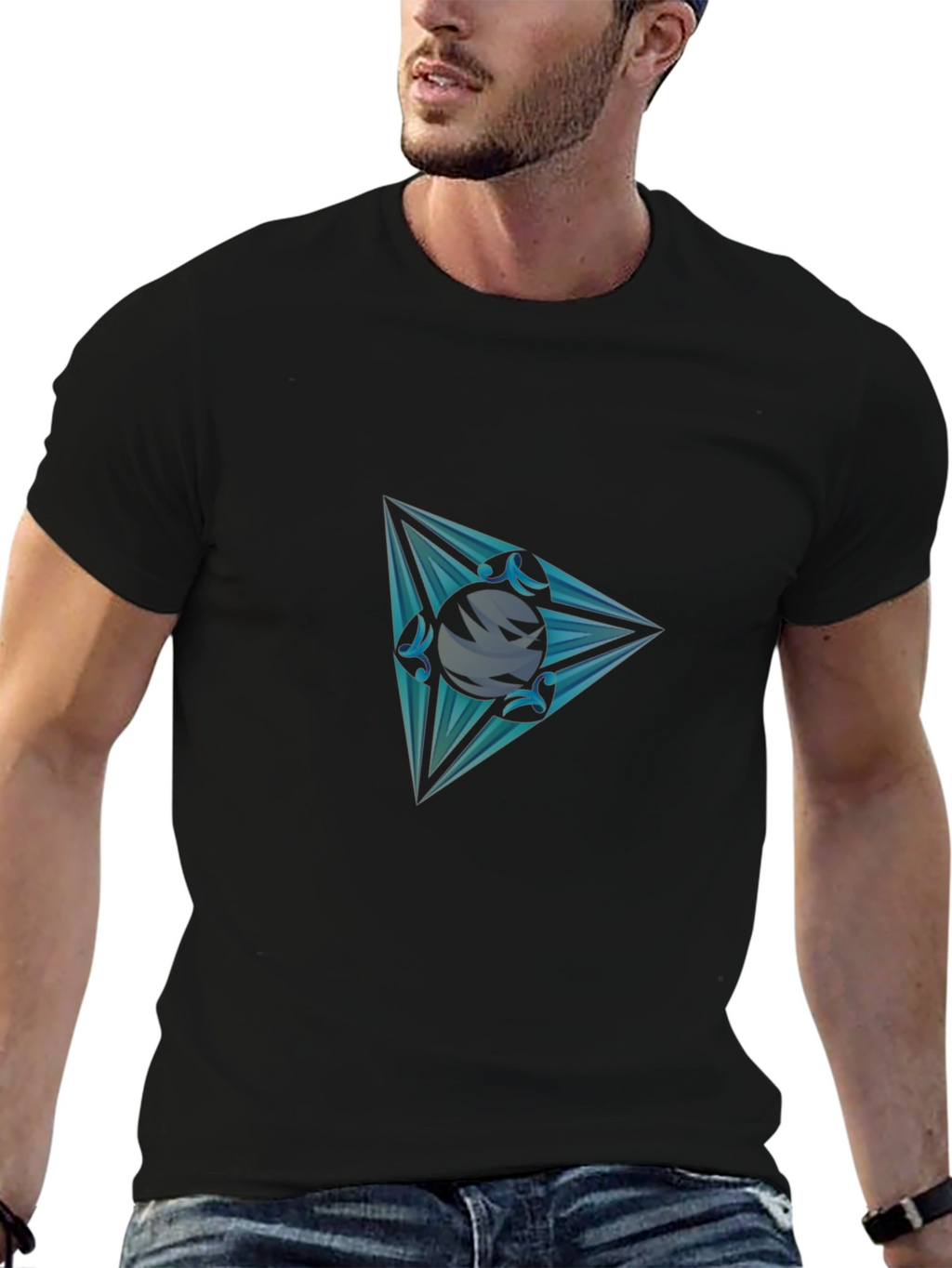 Mens Graphic Tee - Triangle Orb Design