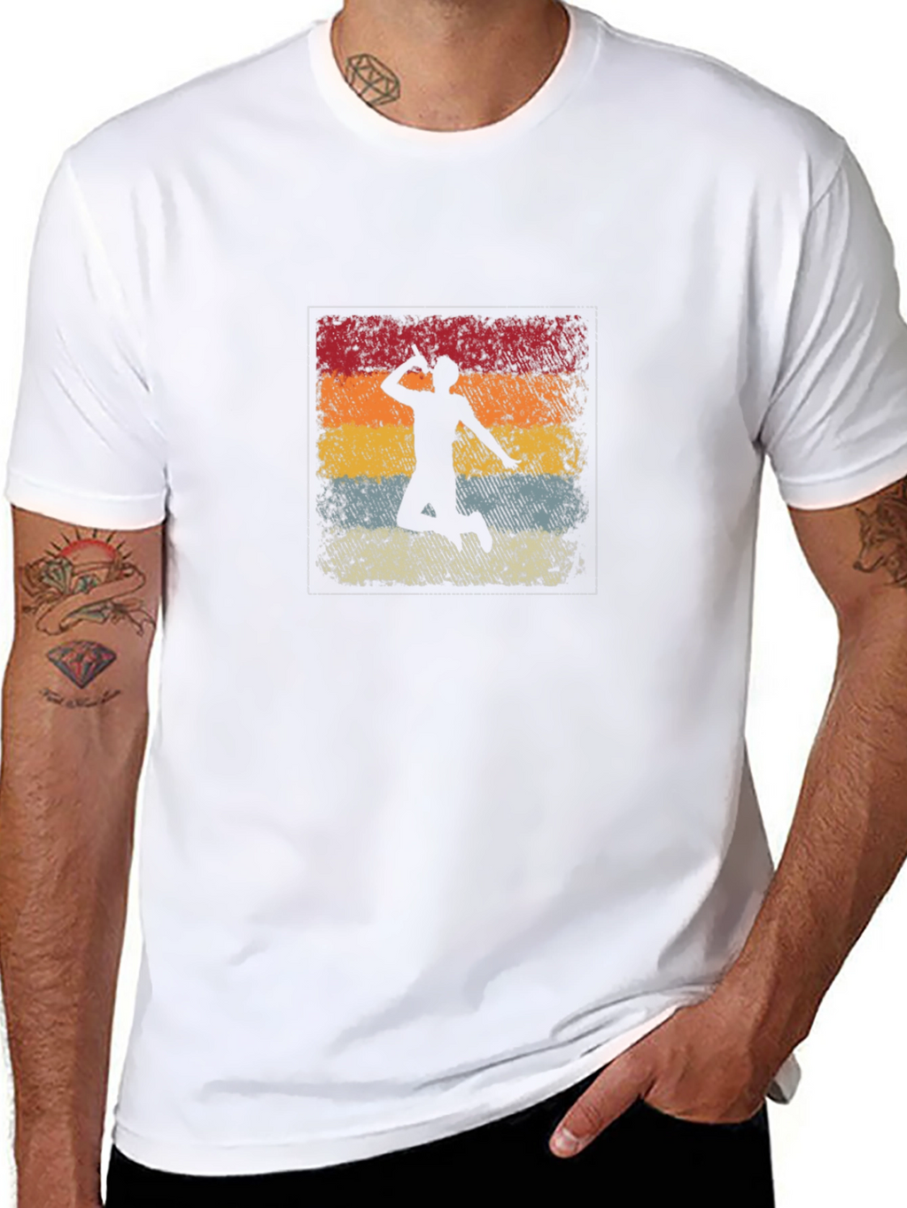 Retro Badminton Player T-Shirt