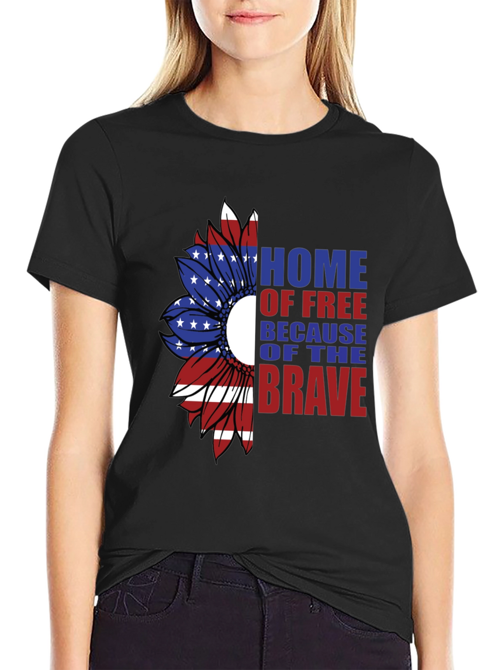 Patriotic Sunflower Graphic T-Shirt