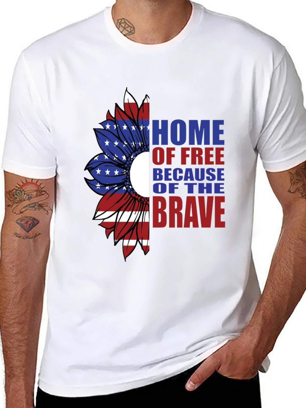 Patriotic Sunflower Graphic T-Shirt