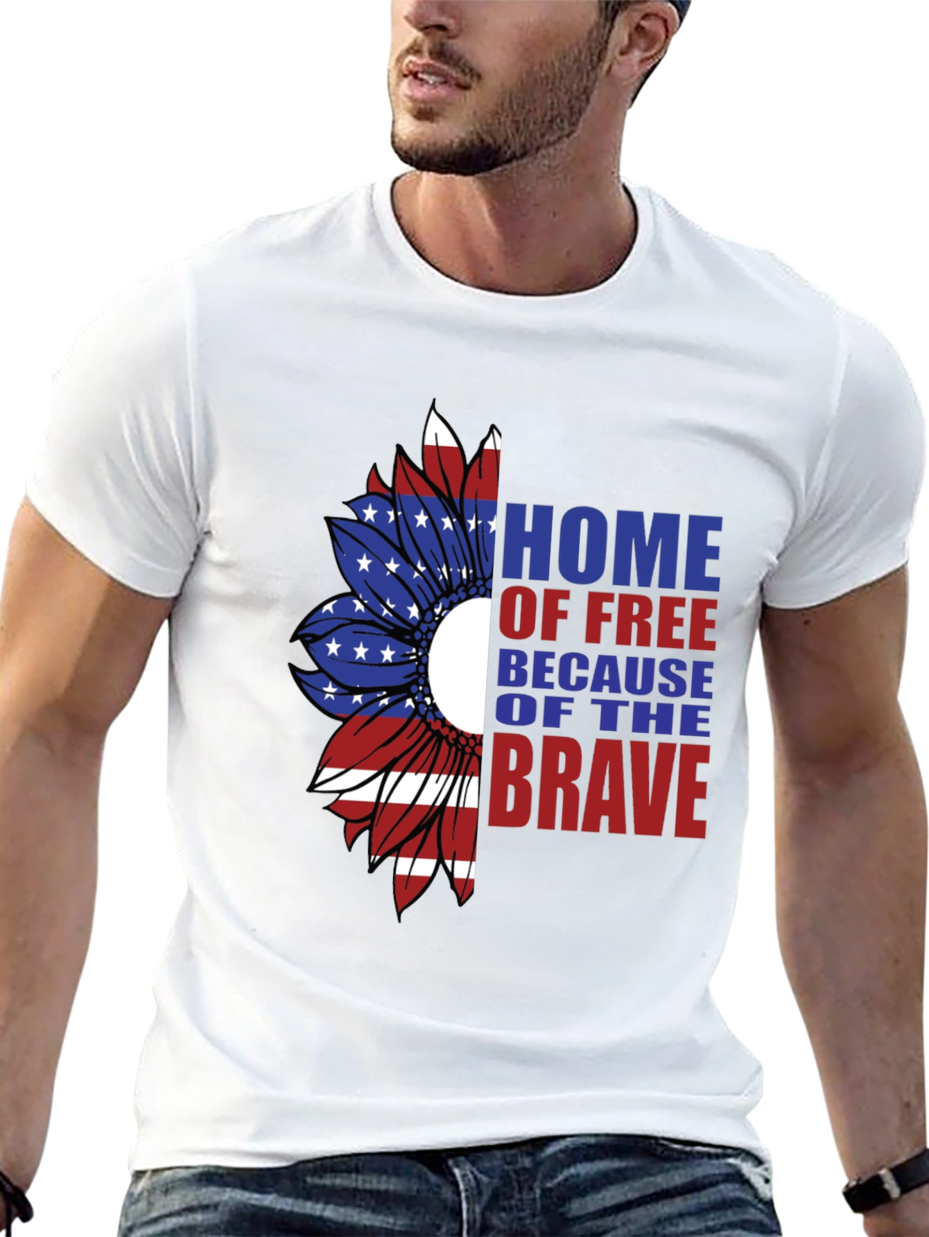 Patriotic Sunflower Graphic T-Shirt
