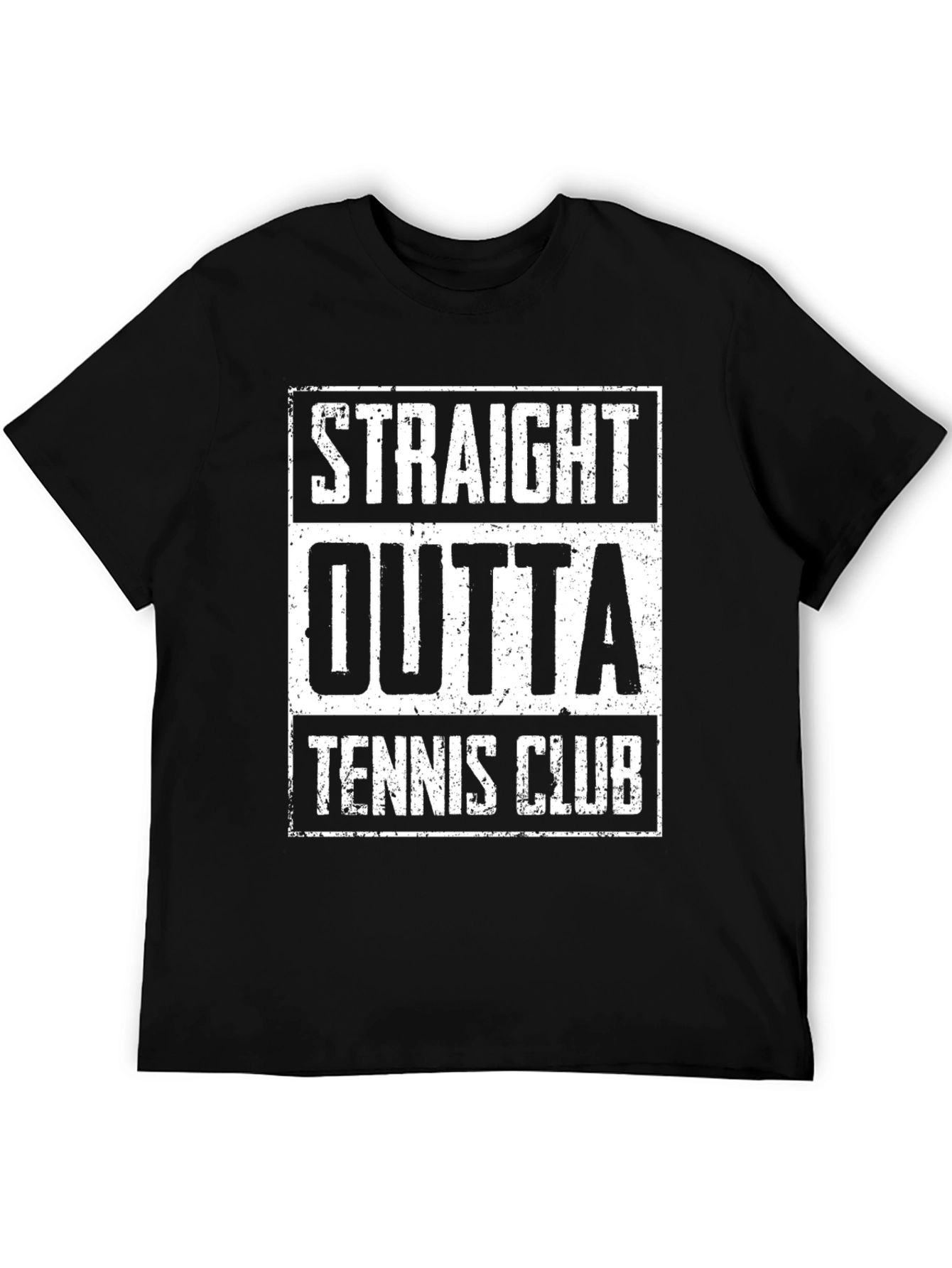 Straight Outta Tennis Club Black Graphic Tee