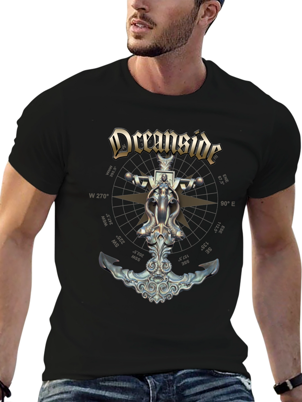 Oceanside Anchor Compass Graphic T-Shirt