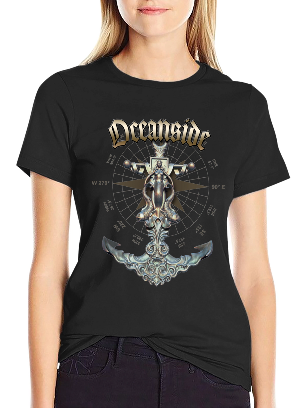 Oceanside Anchor Compass Graphic T-Shirt