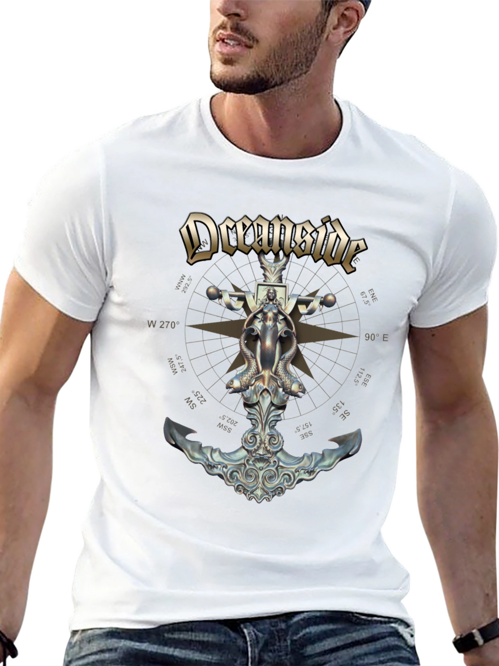 Oceanside Anchor Compass Graphic T-Shirt