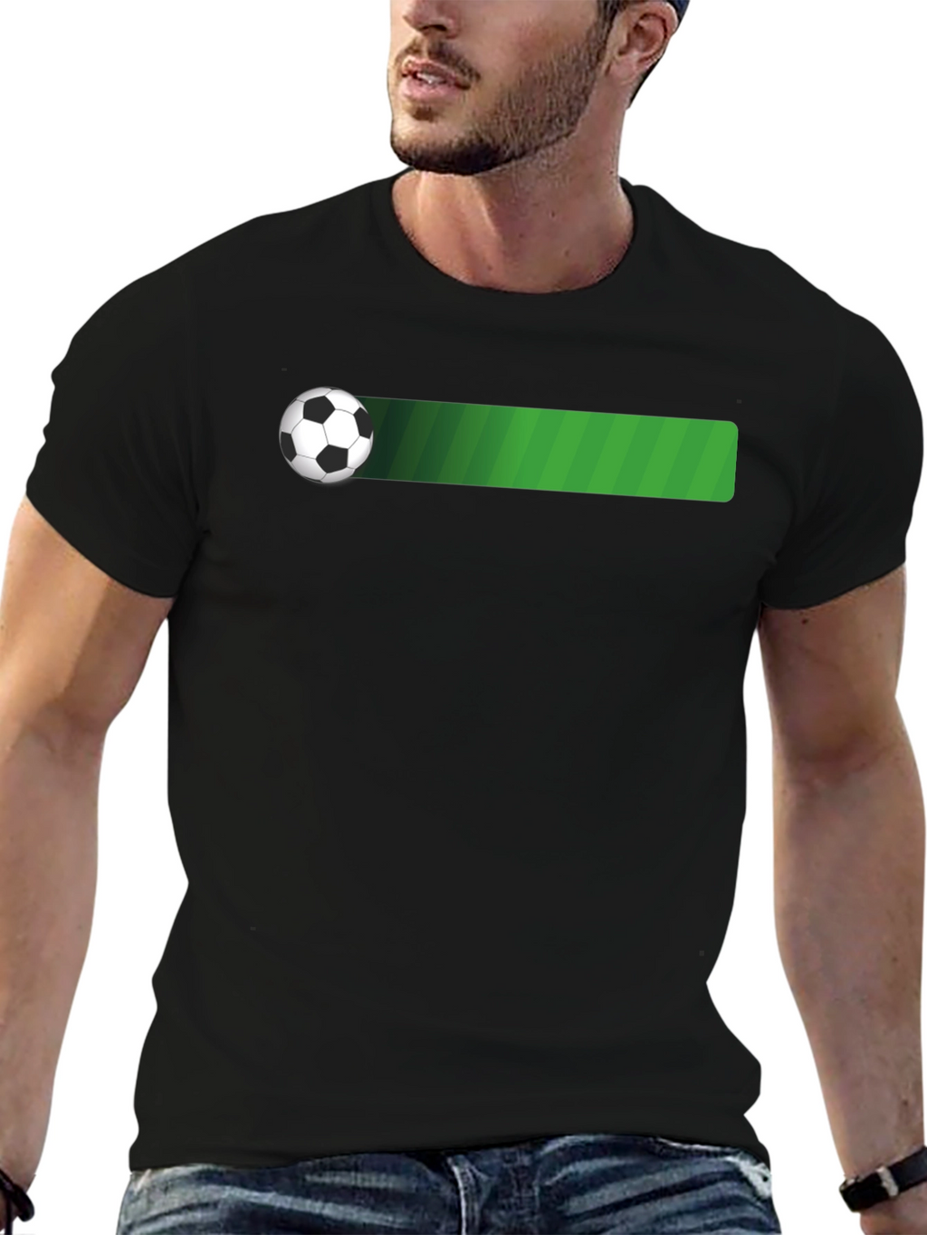 Soccer Ball T-Shirt - Black Cotton Tee