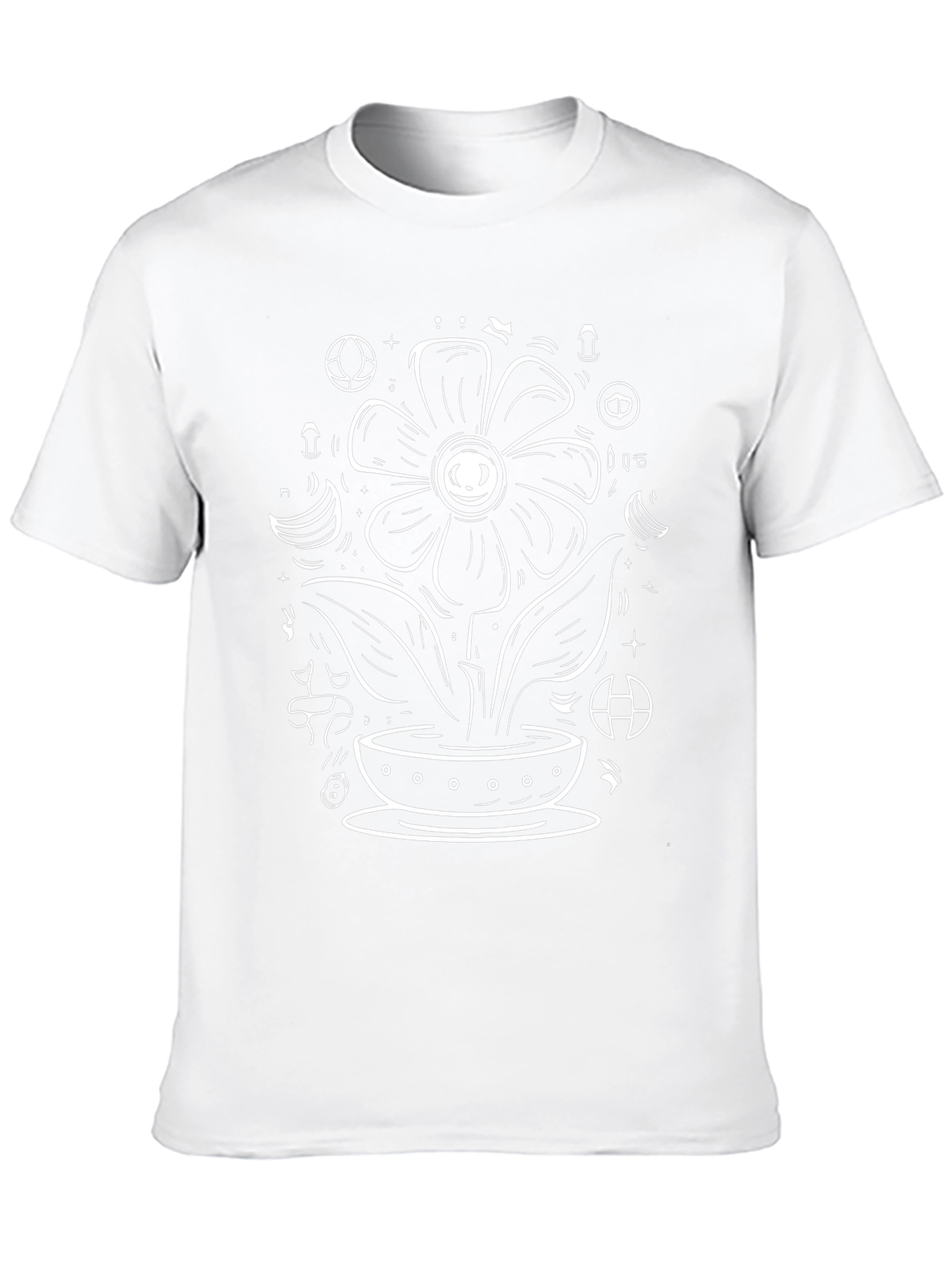 Black Graphic Tee - Floral Eye Design