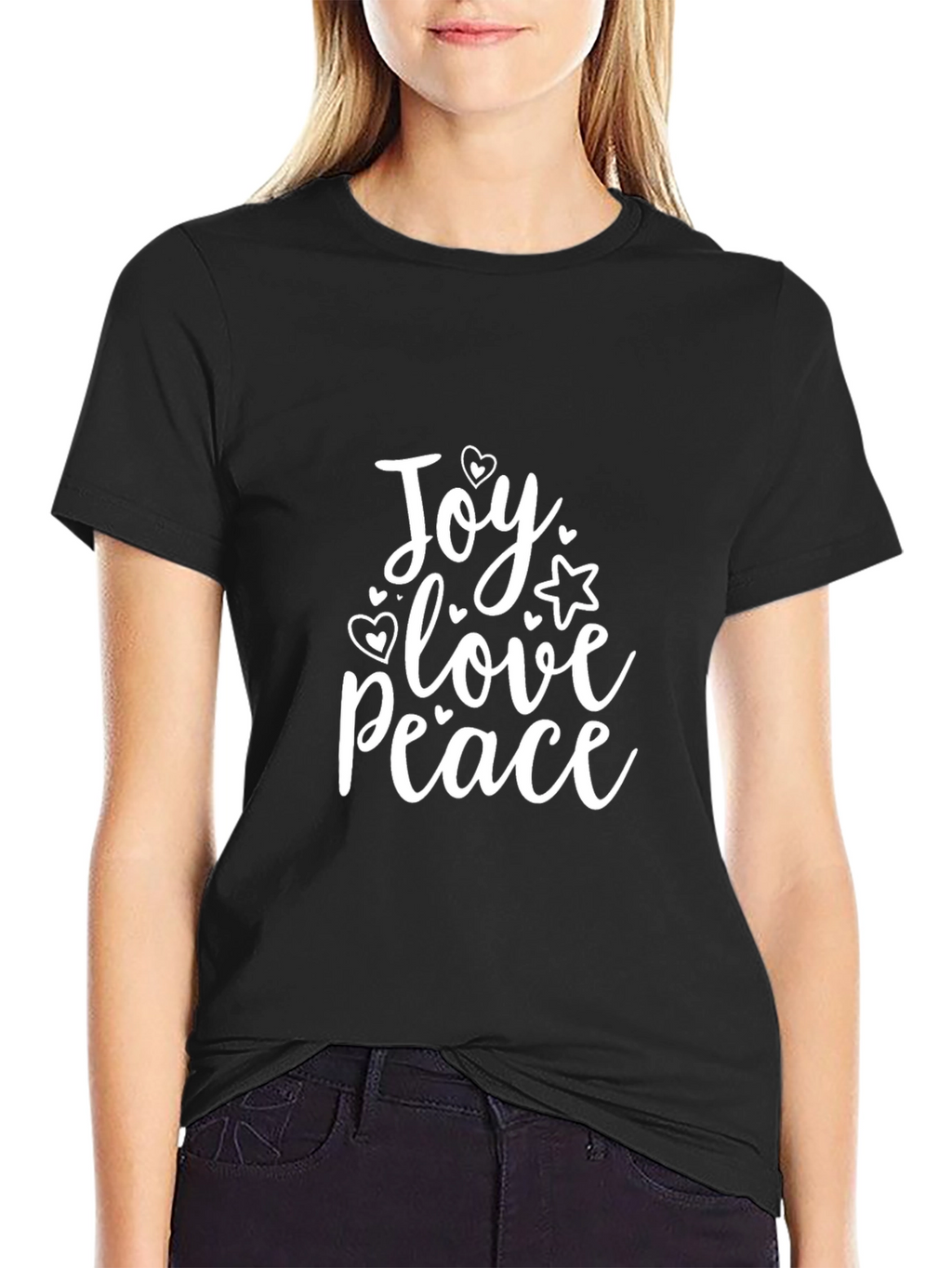 Joy Love Peace T-Shirt - Black Casual Tee
