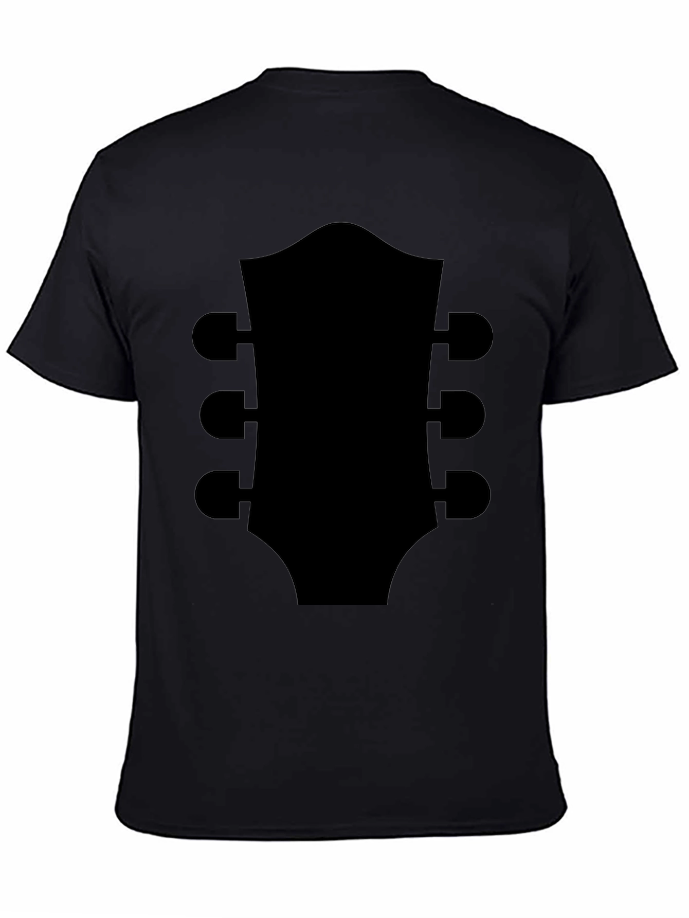 Guitar Headstock Graphic Tee - Musicians Black T-Shirt