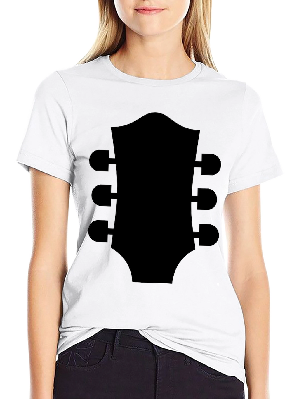 Guitar Headstock Graphic Tee - Musicians Black T-Shirt