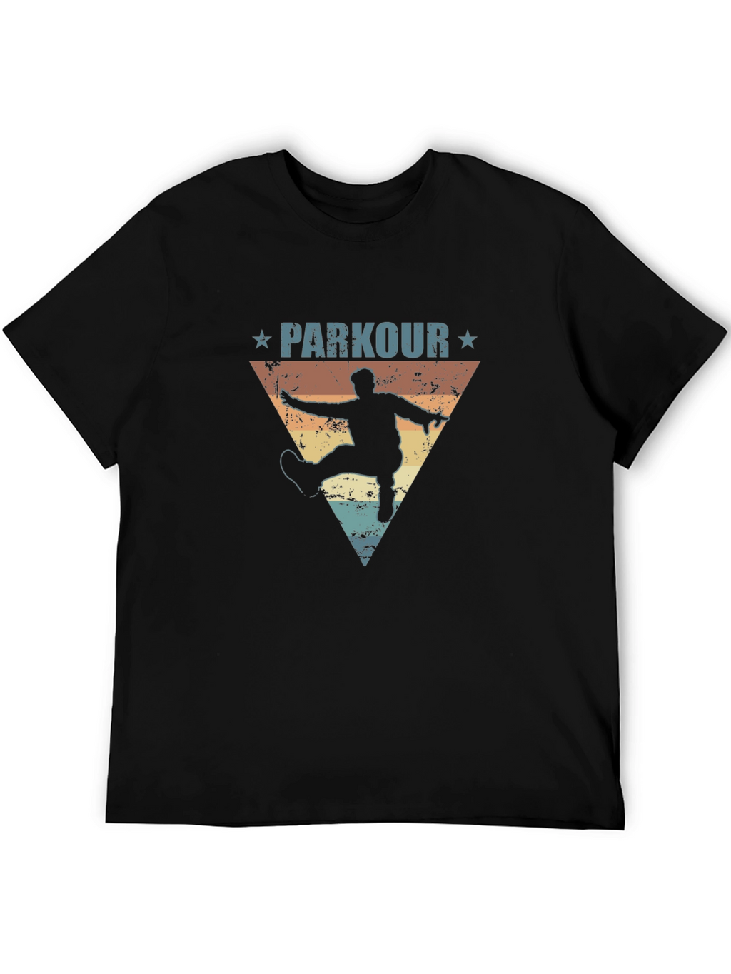 Parkour Retro Graphic Tee - Athletic Black T-Shirt