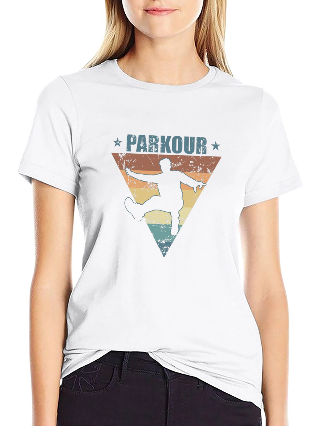 Parkour Retro Graphic Tee - Athletic Black T-Shirt