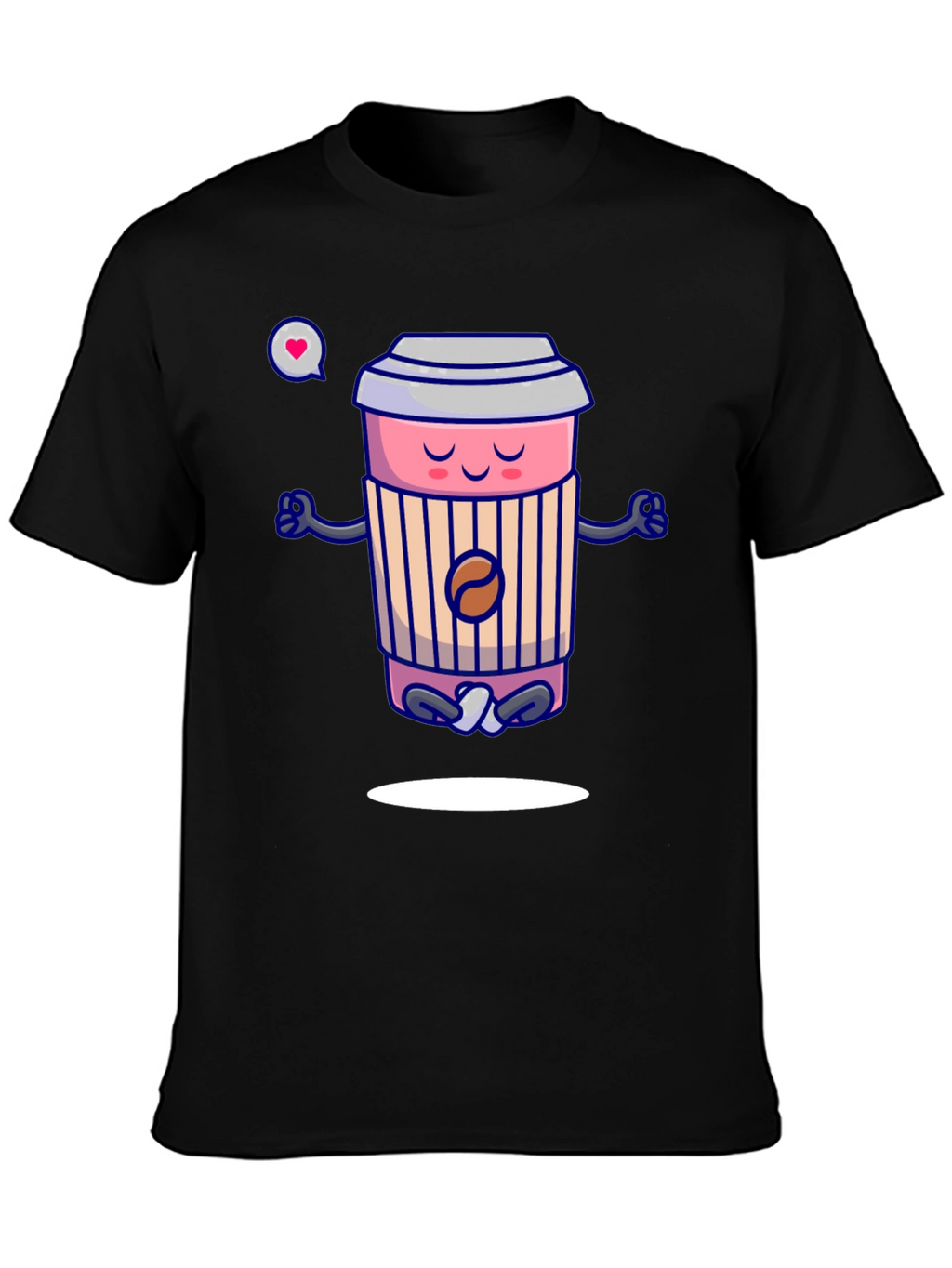 Zen Coffee Cup T-Shirt - Meditating Beverage Tee