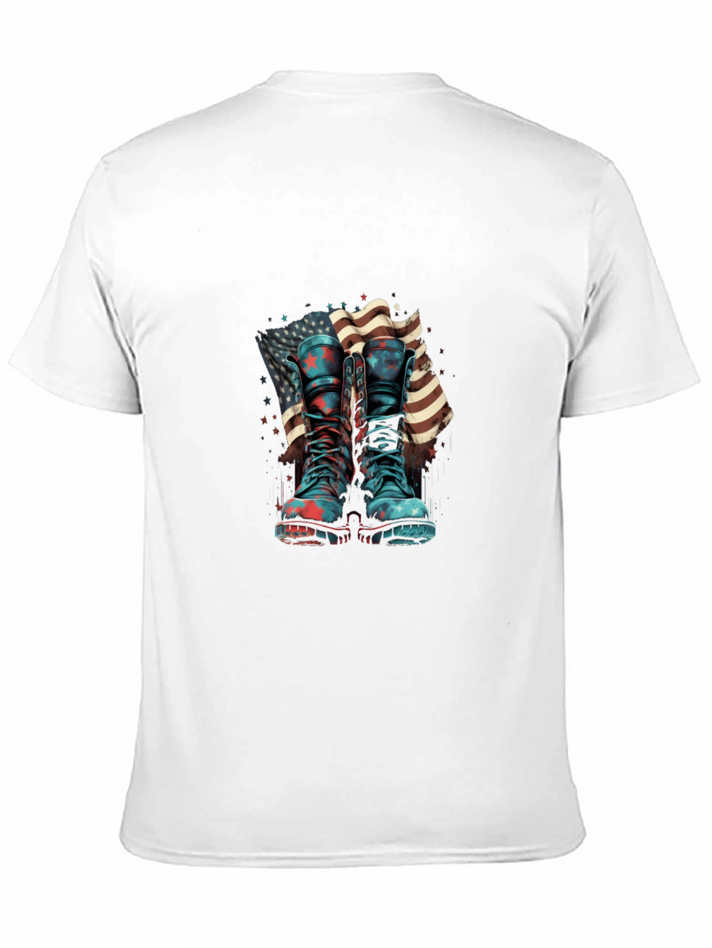 Patriotic Boots & Flag Graphic T-Shirt