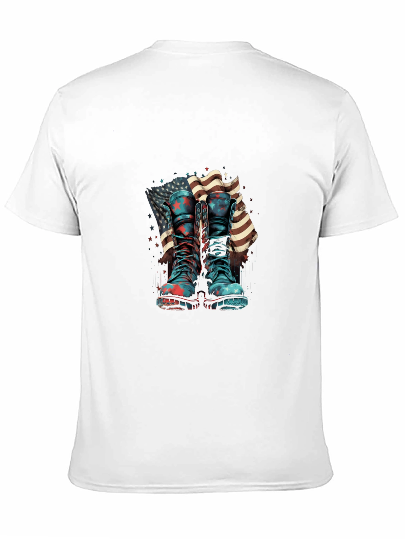 Patriotic Boots & Flag Graphic T-Shirt