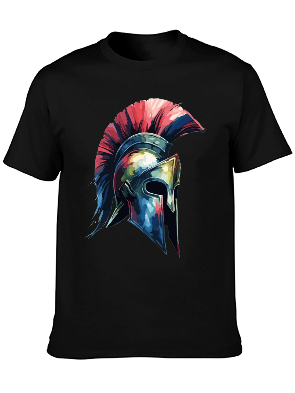 Spartan Helmet Graphic Tee - Black Cotton Blend